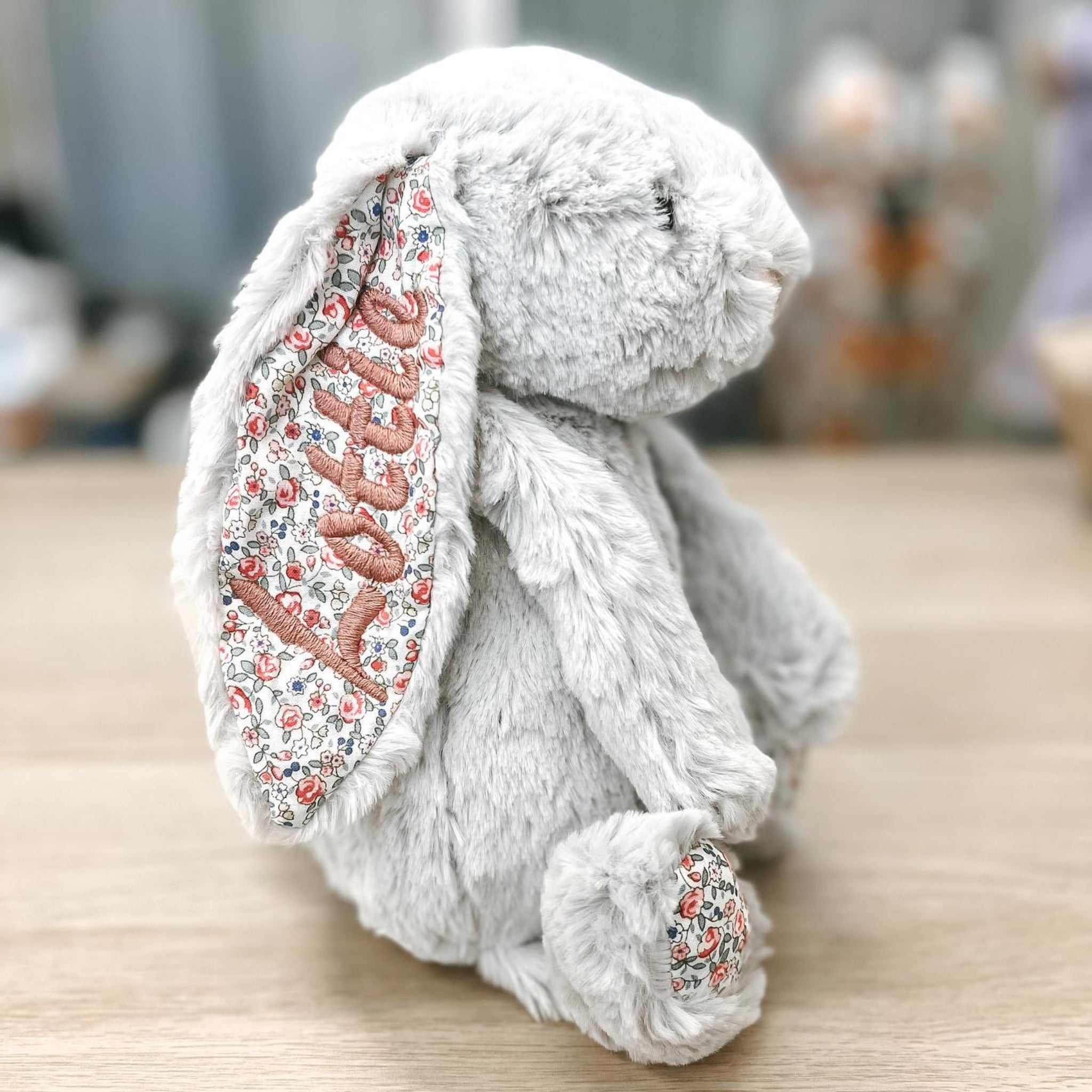 Personalised plush bunny toy