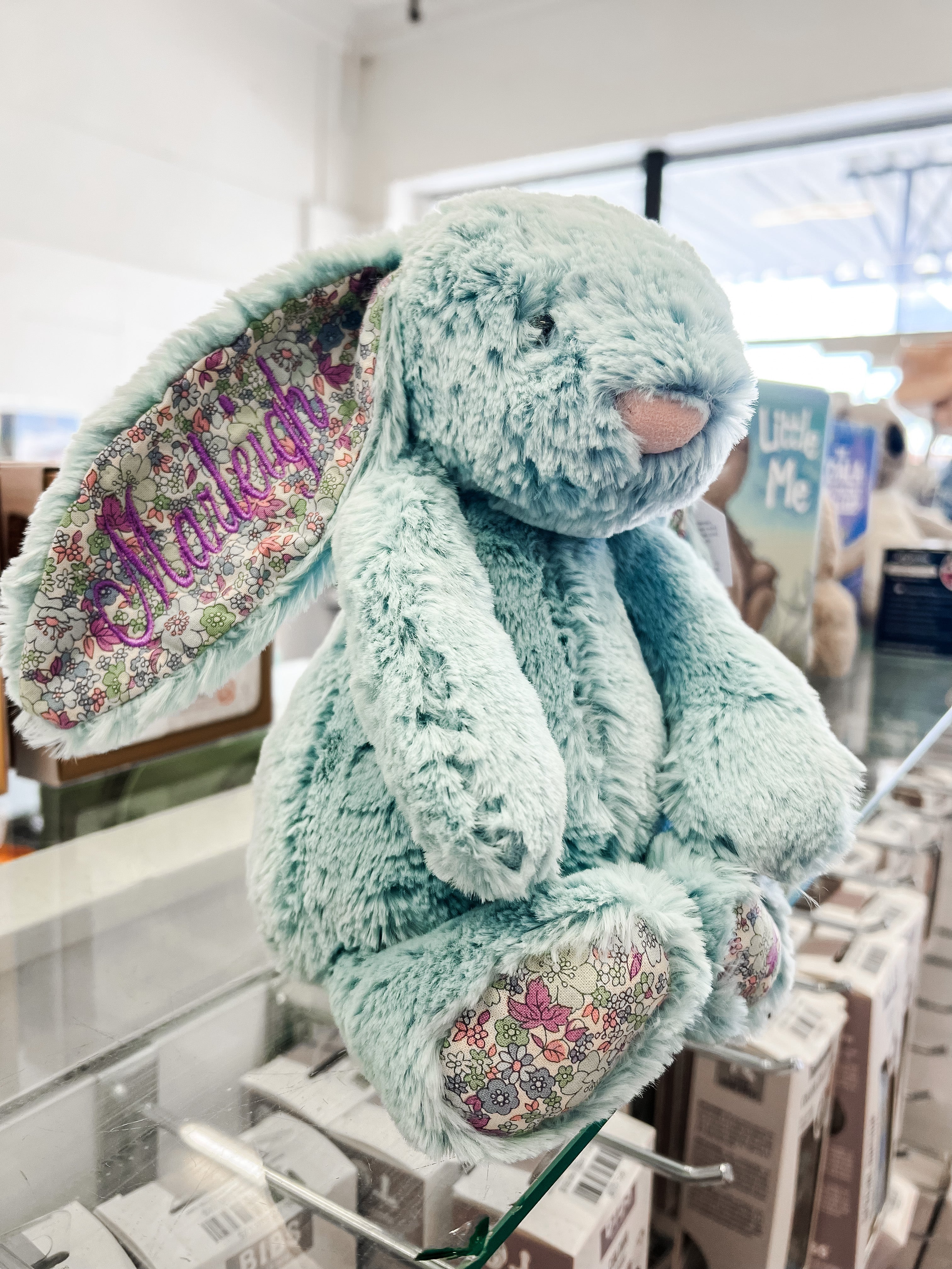 Personalised plush bunny toy