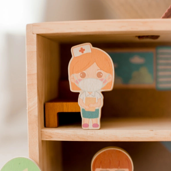 Portable Wooden Hospital Set-Q Toys