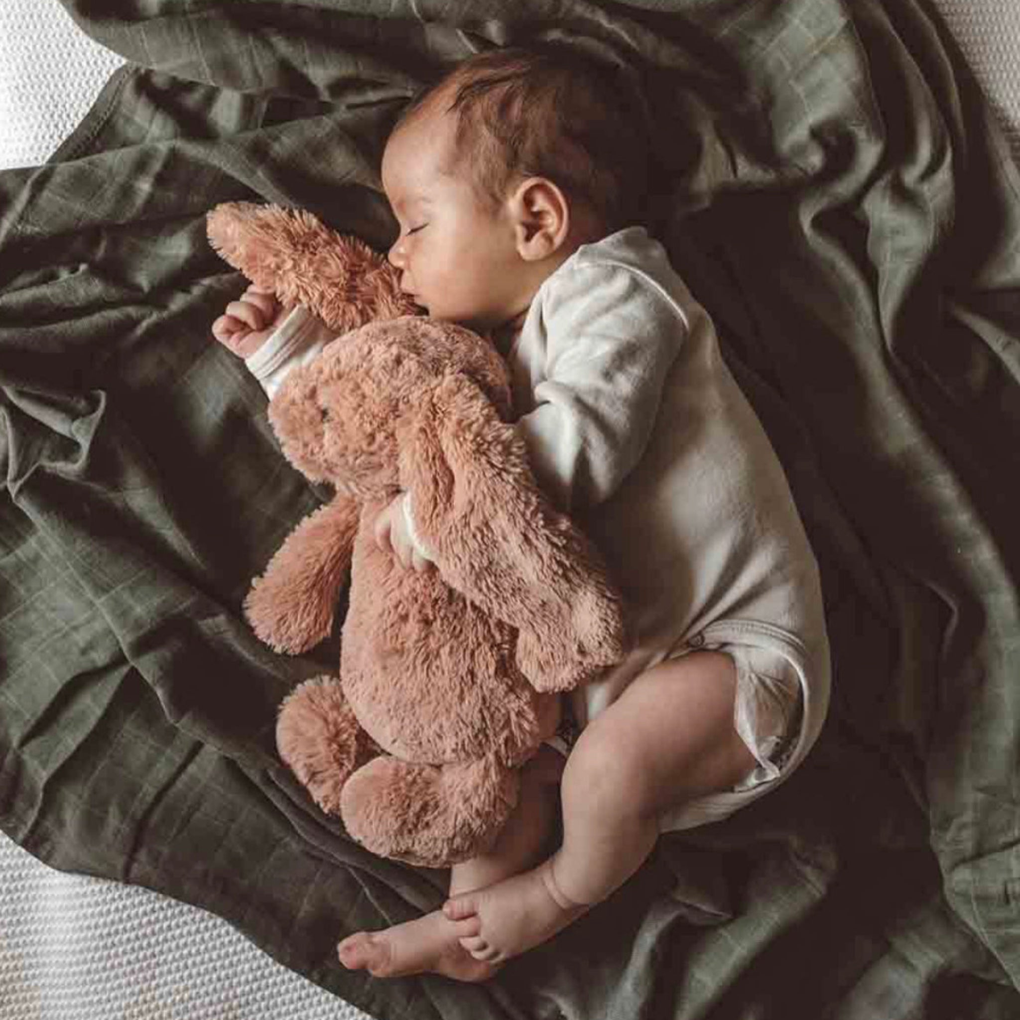 Dusty Olive Organic Muslin Wrap-Snuggle Hunny