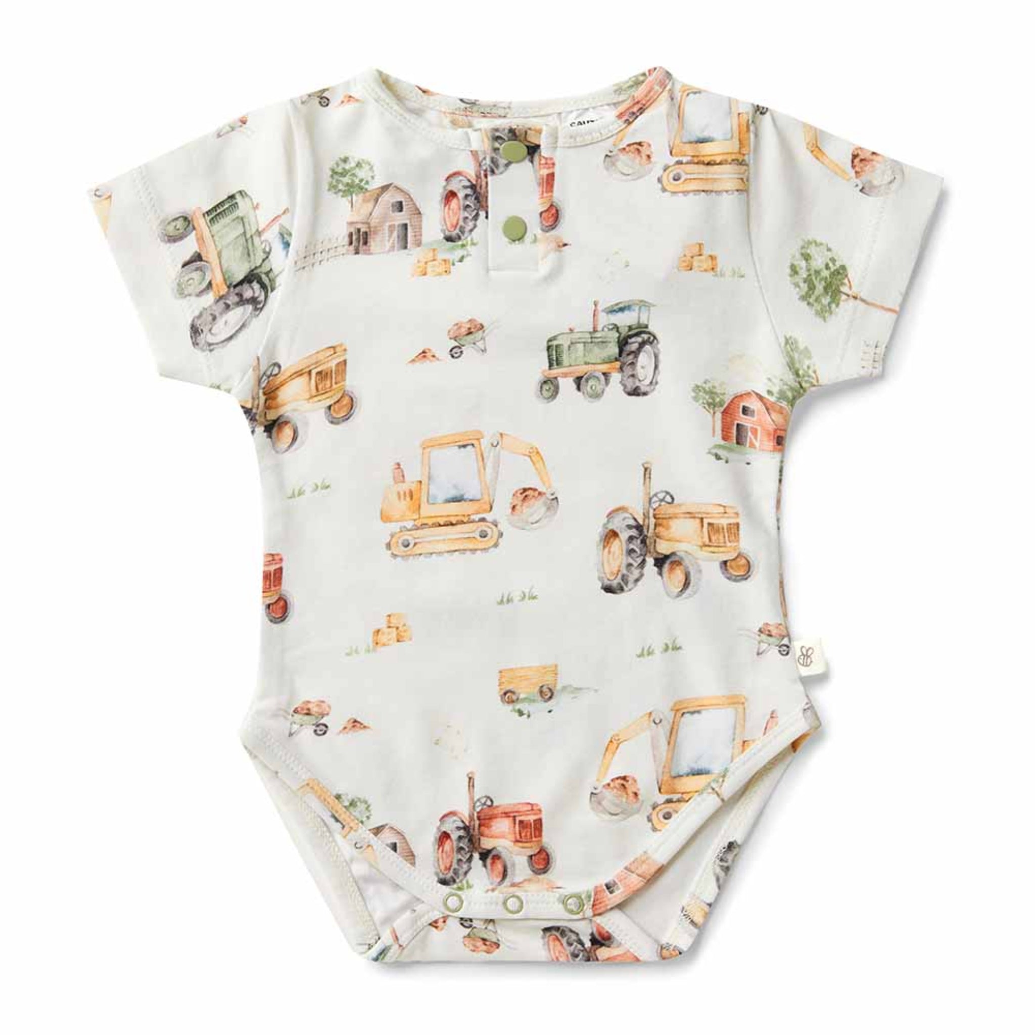 Baby Bodysuits Diggers Tractor