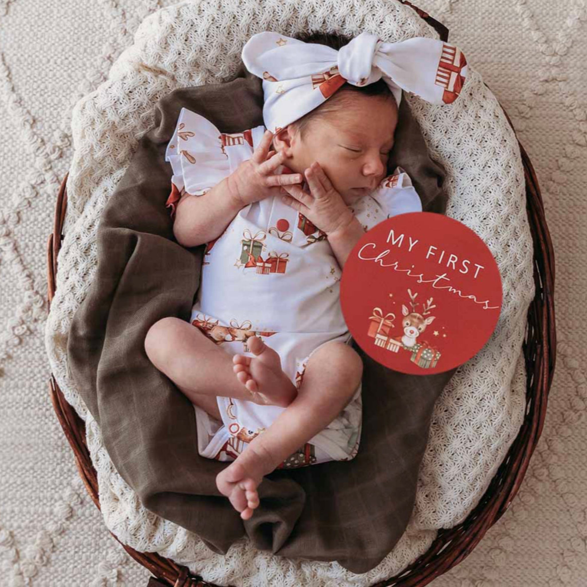 Baby Bodysuits Reindeer With Frill