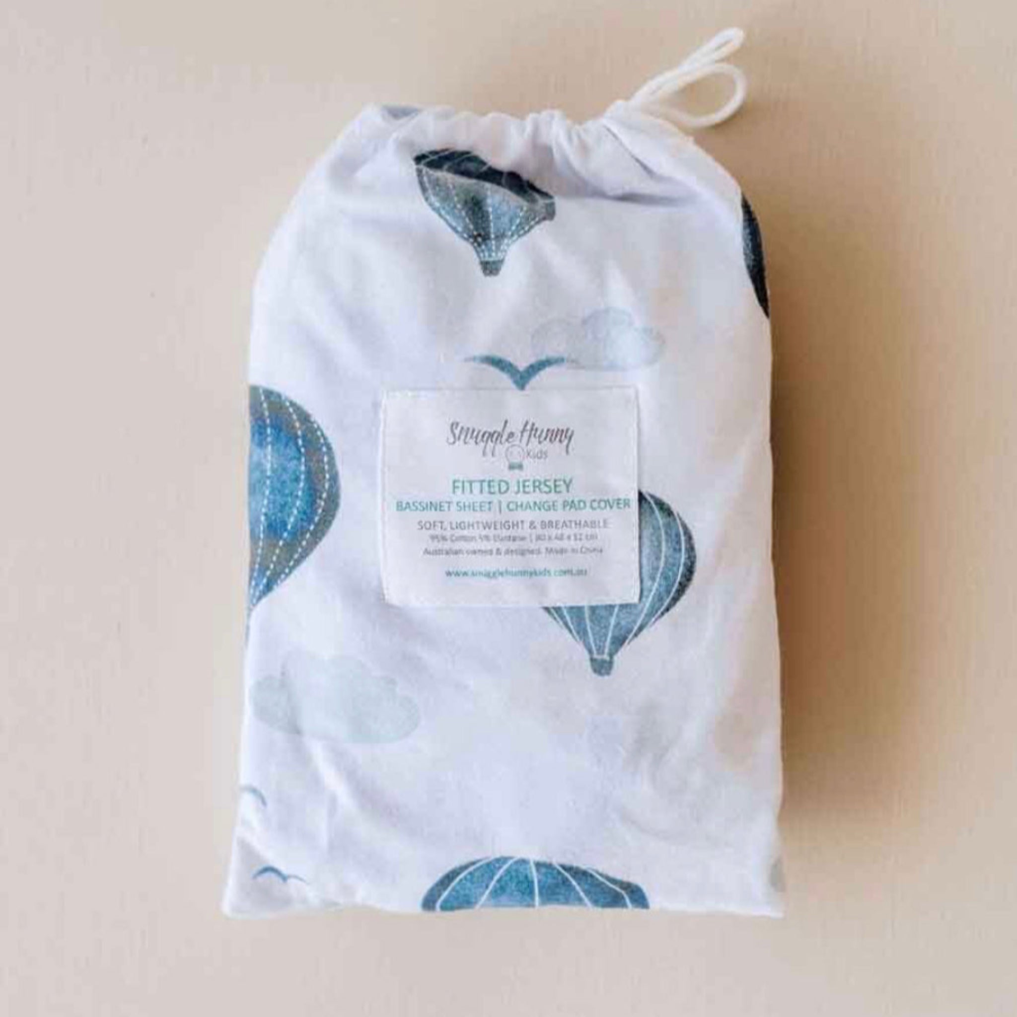 Bassinet Change Cover Fitted Sheet Cloud Chaser