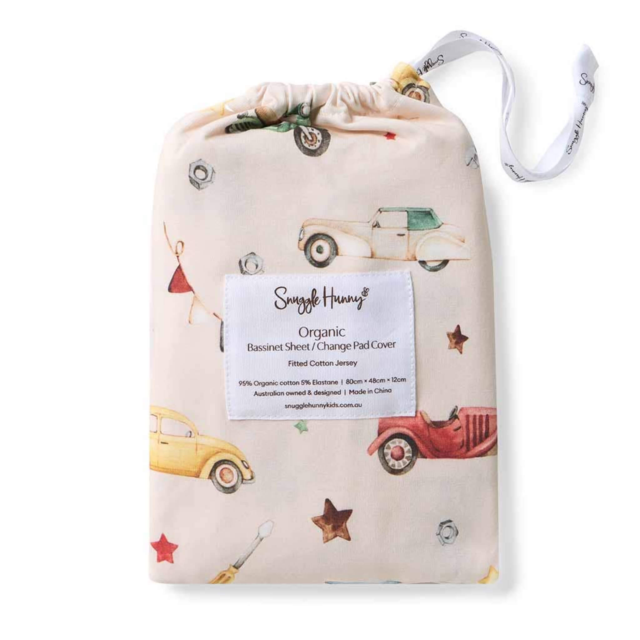 Bassinet Sheet / Change Pad Cover Vintage Cars