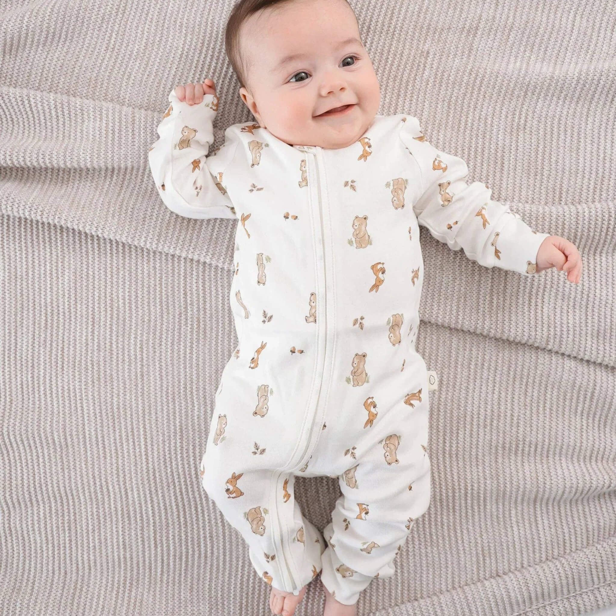 Bear and Bunny Organic Cotton Growsuit | Lummi Babywear
