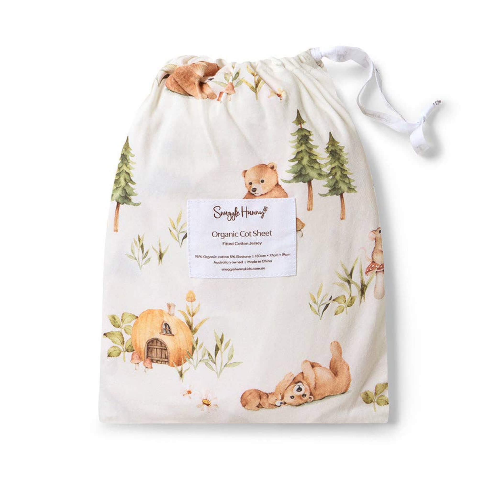 Bears Fitted Cot Sheet | Organic Cotton Cot Sheet