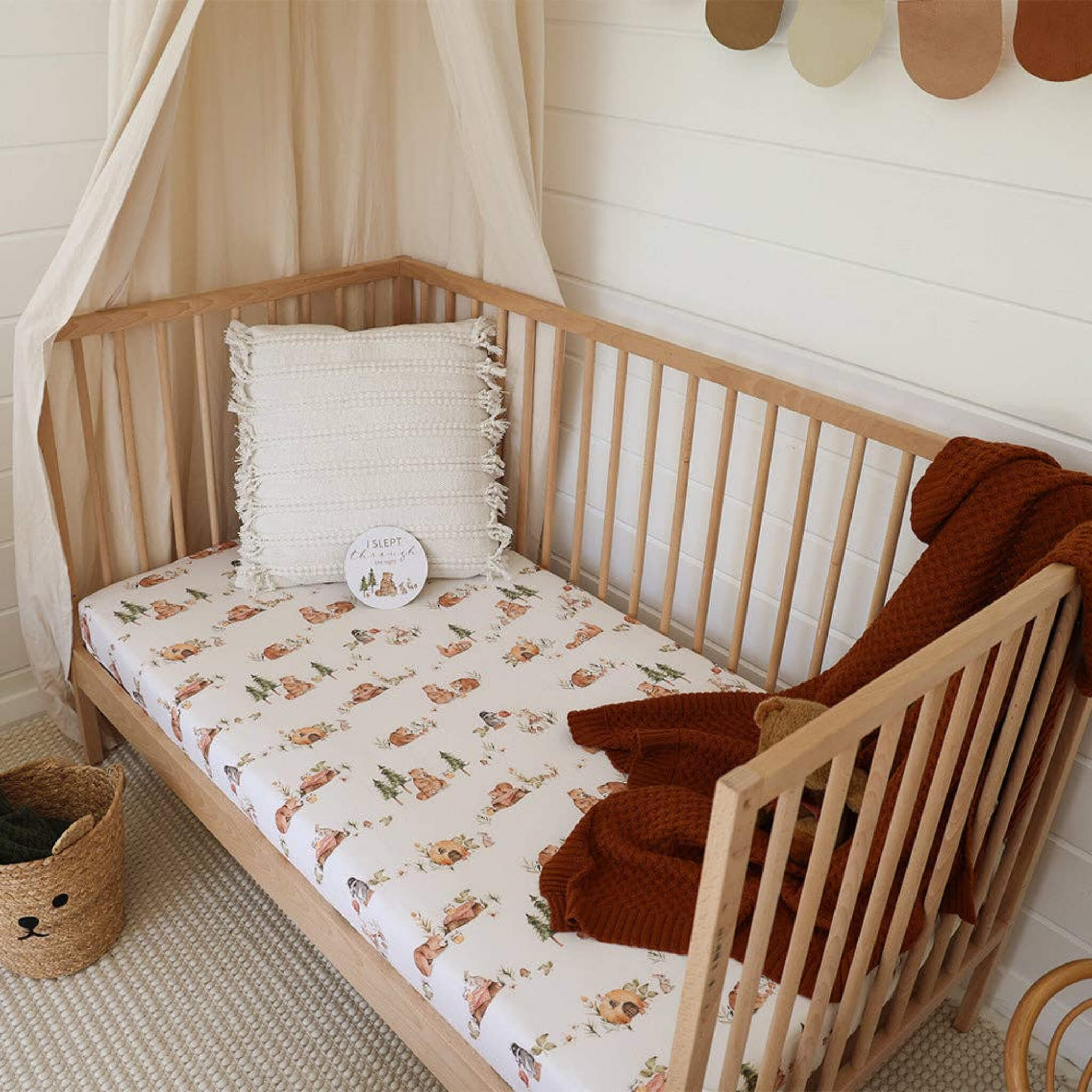 Bears Fitted Cot Sheet | Organic Cotton Cot Sheet