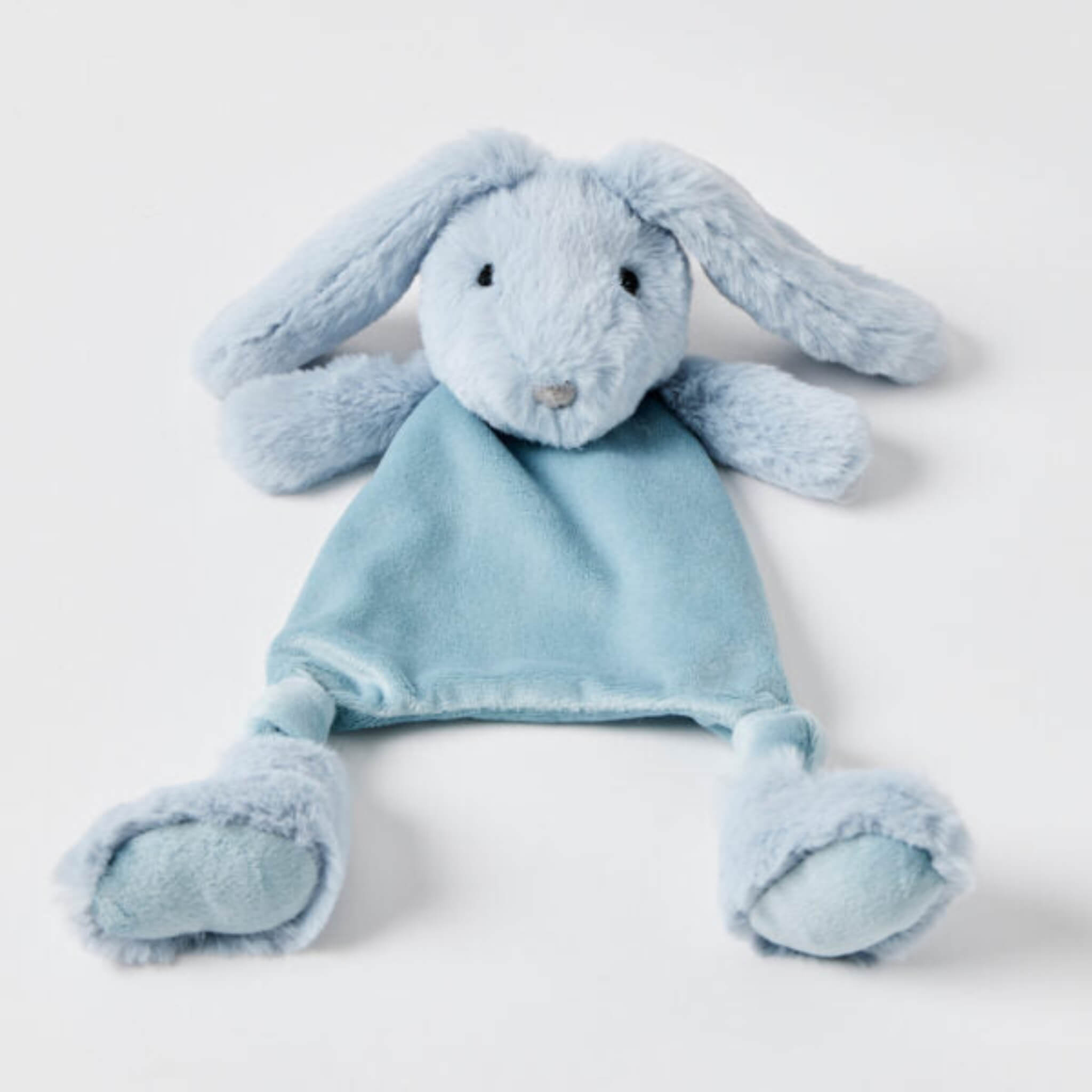 Bunny Soother Plush Comforter Light Blue