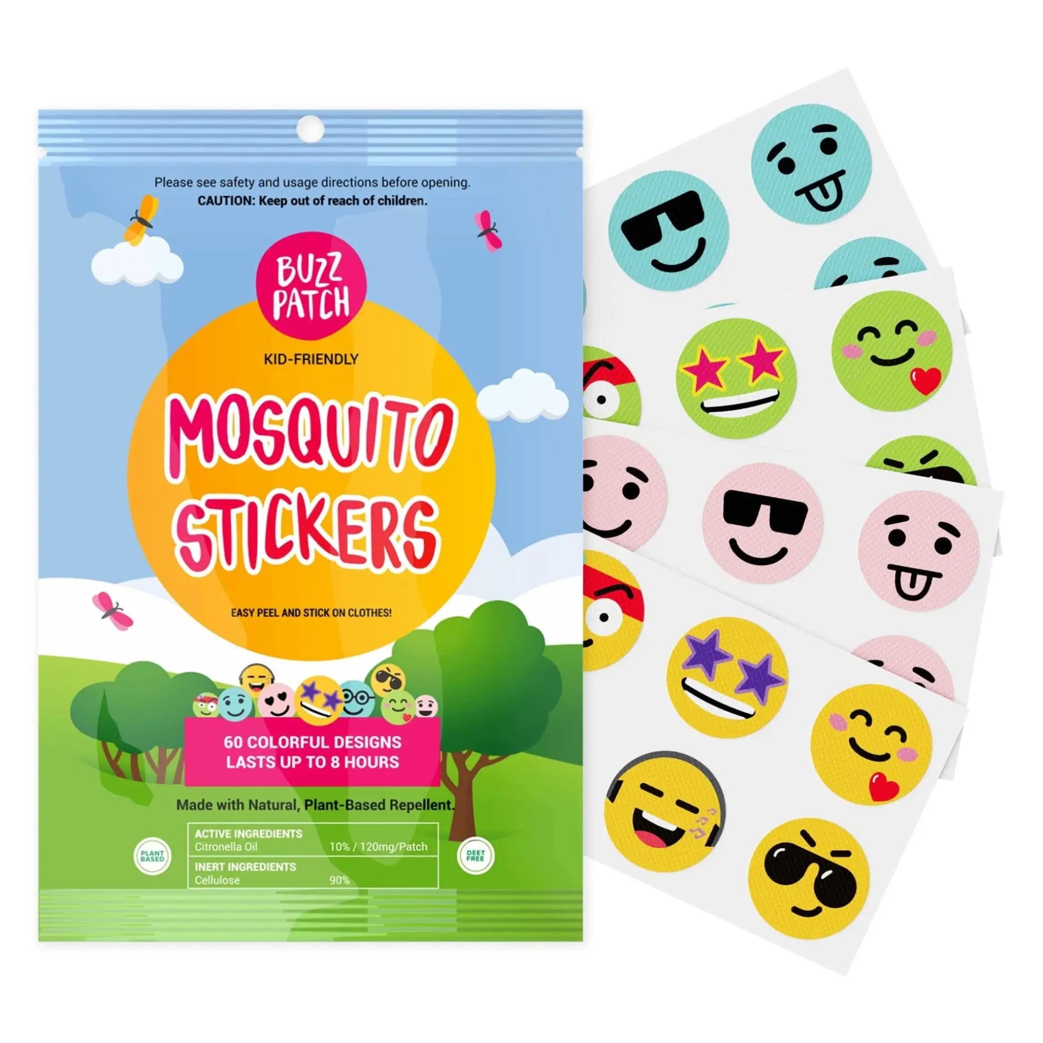 BuzzPatch Mosquito Repellent Patches for Kids | Natural DEET Free Protection