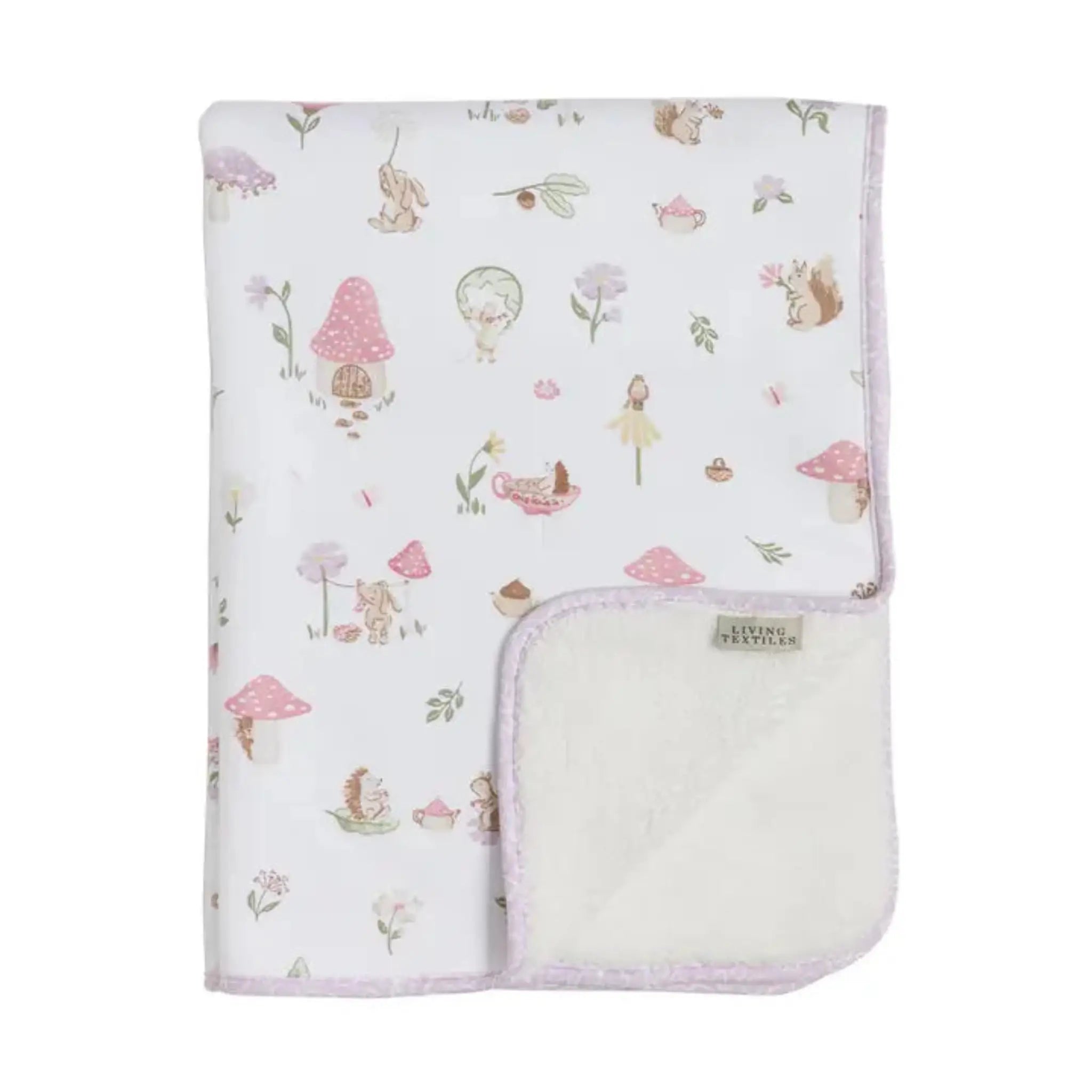Cotton Jersey & Sherpa Baby Pram Blanket
