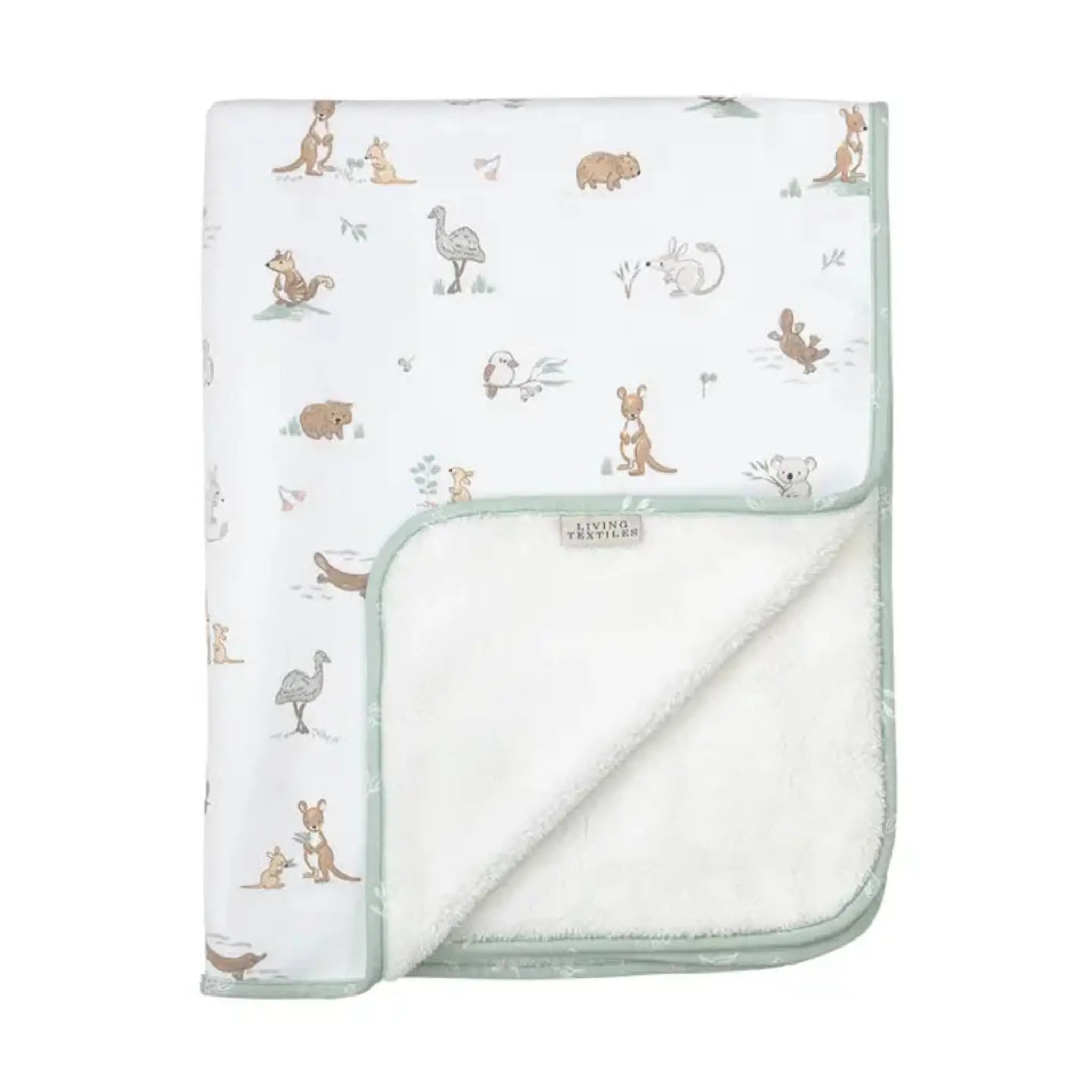 Cotton Jersey & Sherpa Baby Pram Blanket