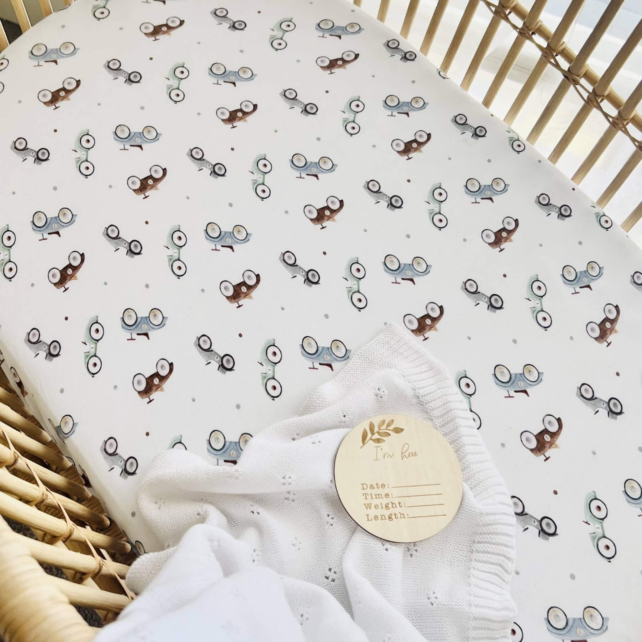 Cuddle Bug & Co Cars Co-Sleeper Sheet | Organic Cotton Bassinet Sheet