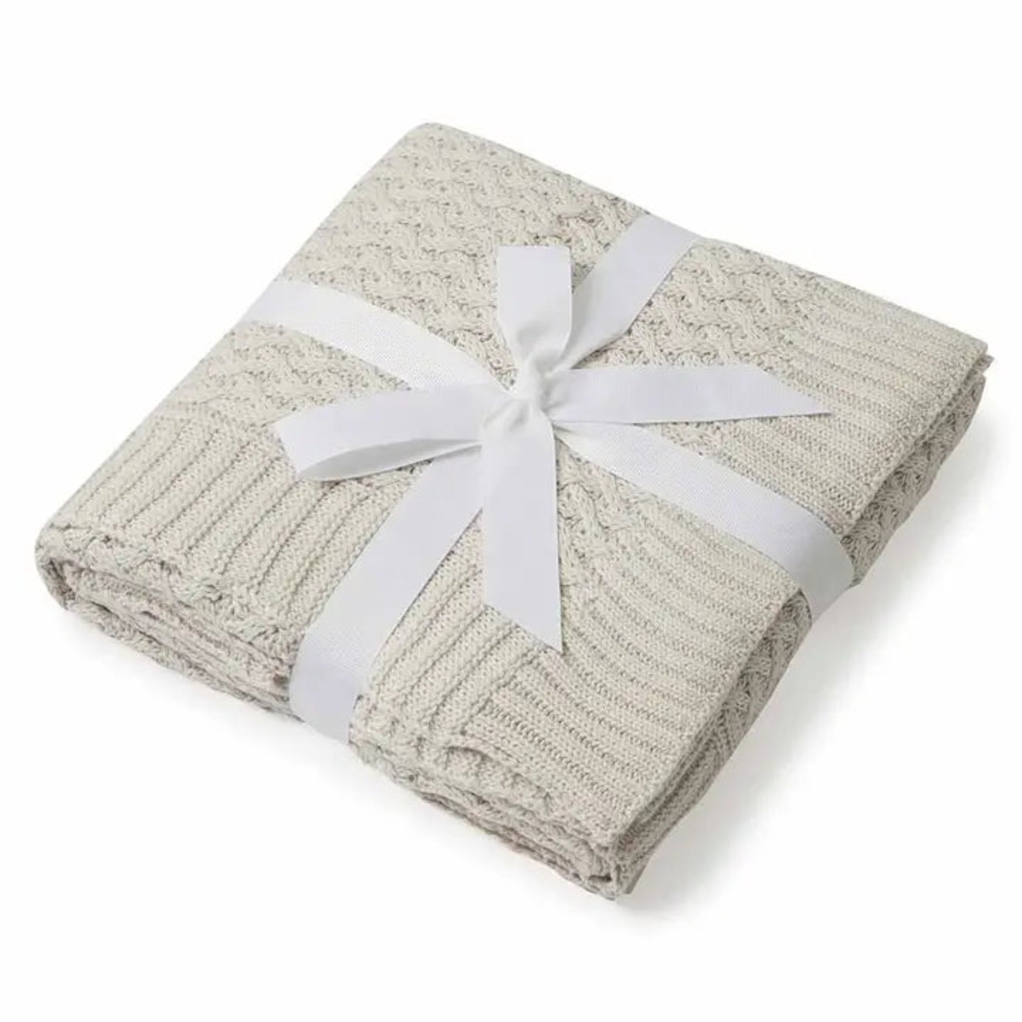 Diamond knit organic baby blanket Grey
