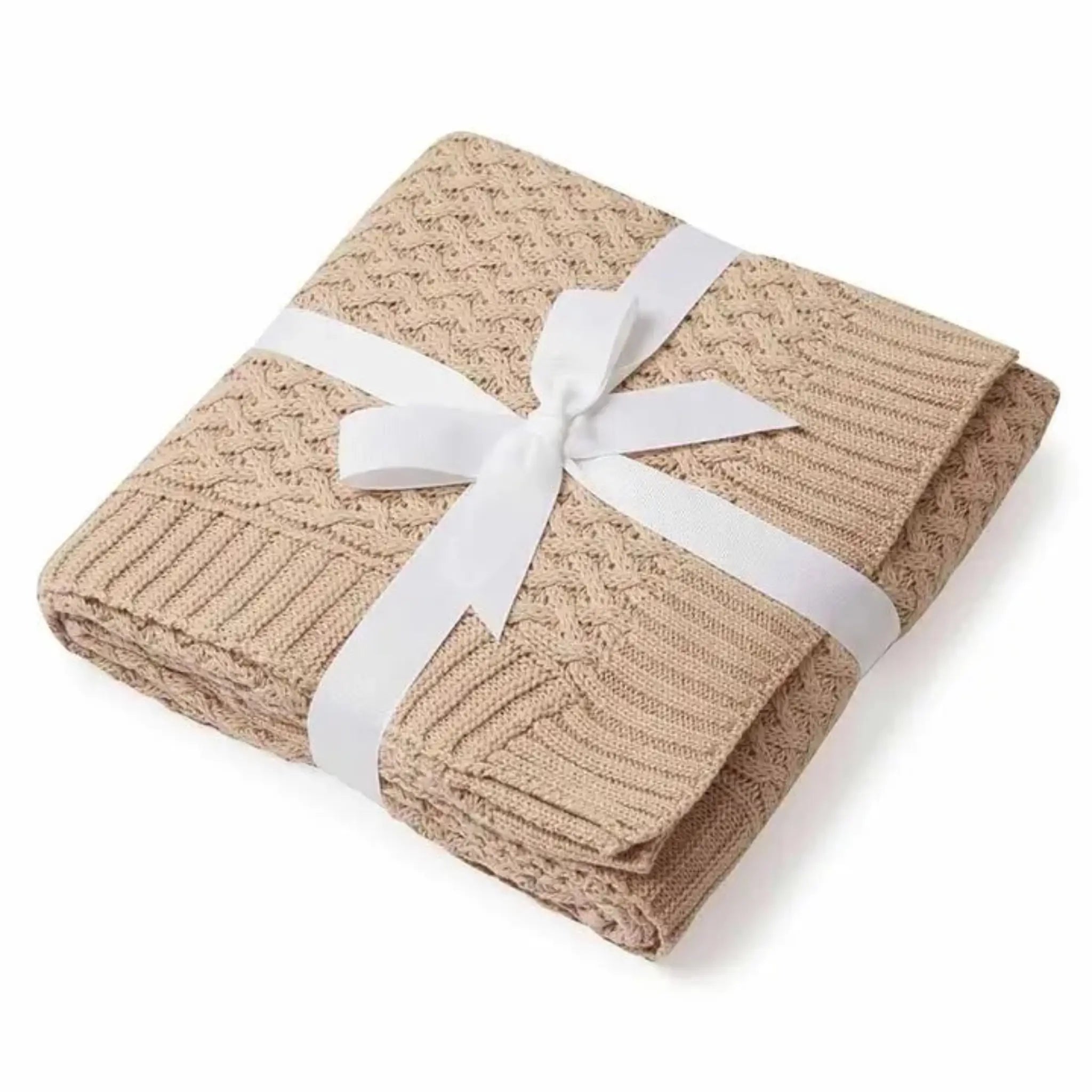 Diamond Knit Organic Baby Blanket Hazelnut
