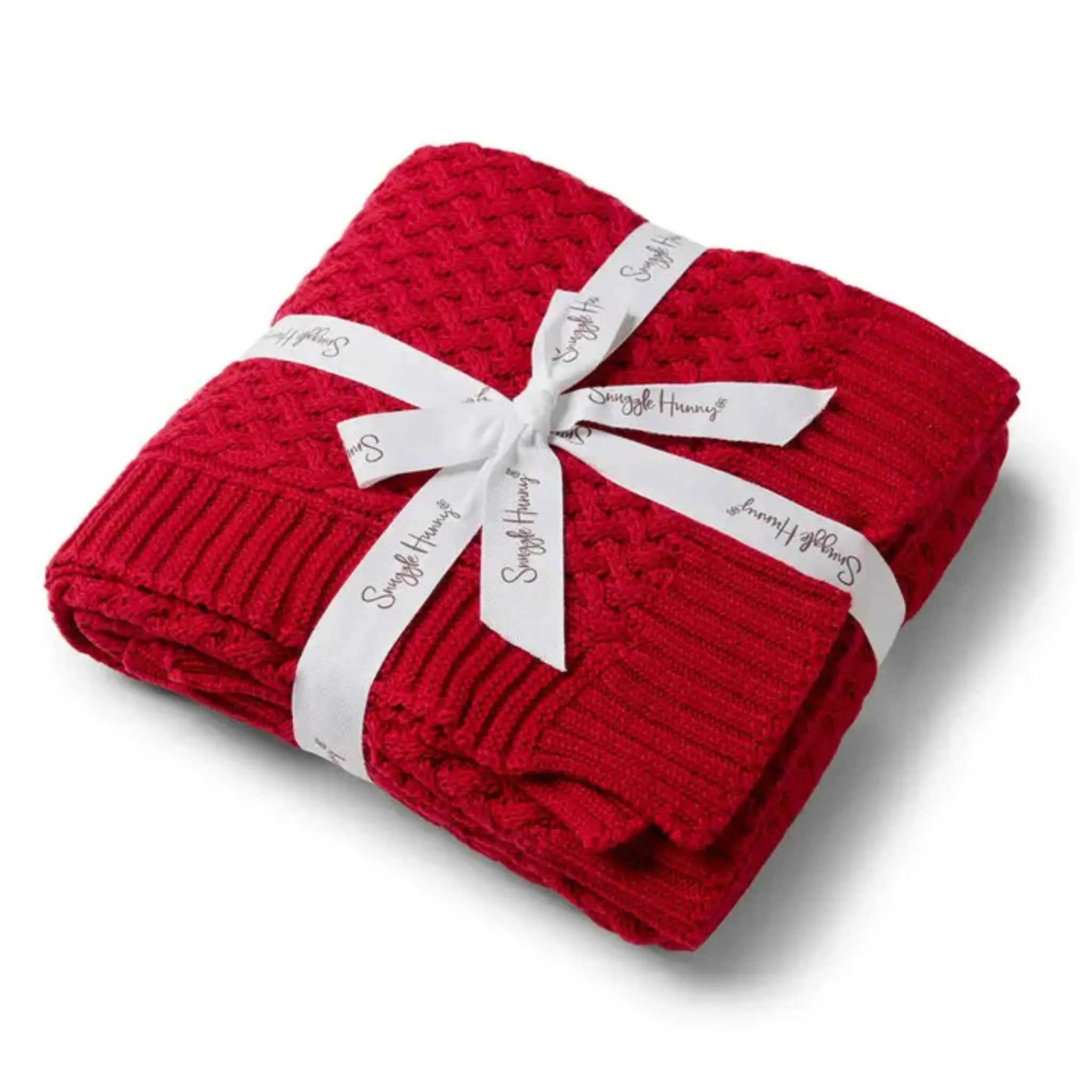 Diamond Knit Organic Baby Blanket Red