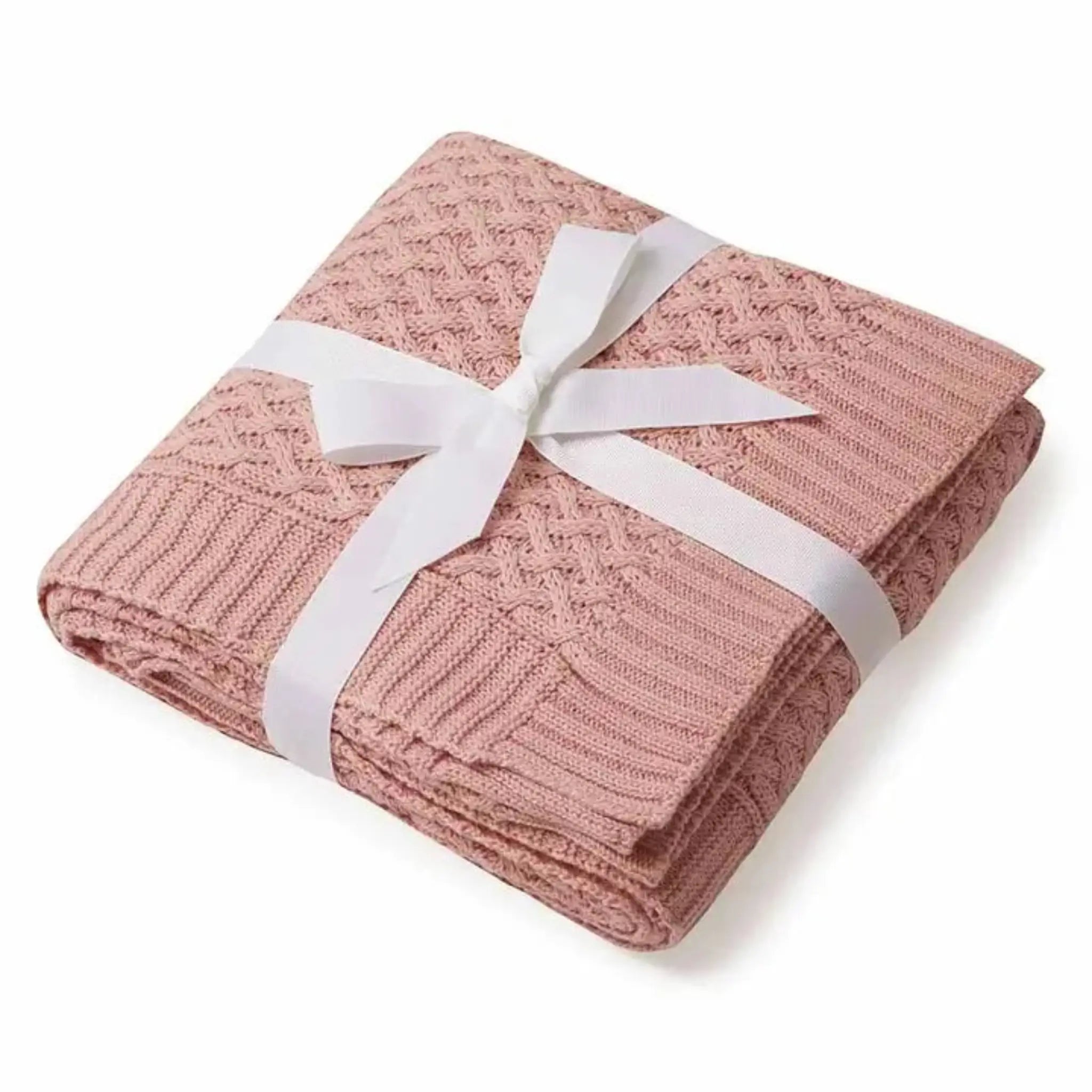 Diamond Knit Organic Baby Blanket Rosa