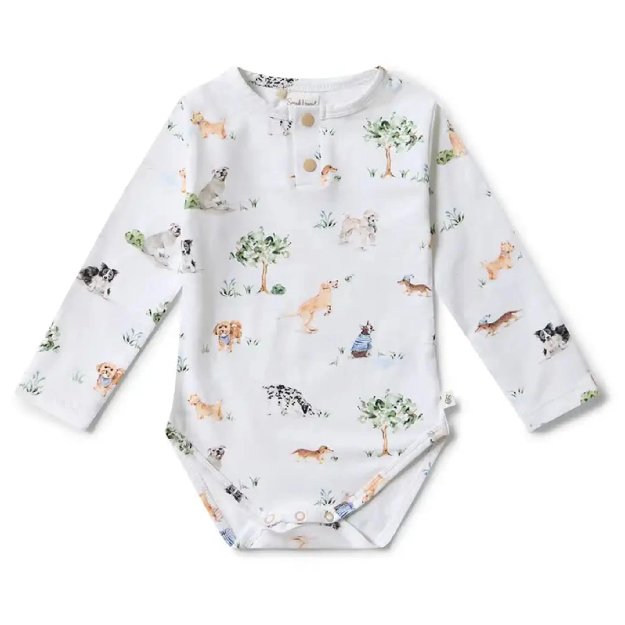 Dog Park Organic Cotton Baby Bodysuit | Snuggle Hunny Australia