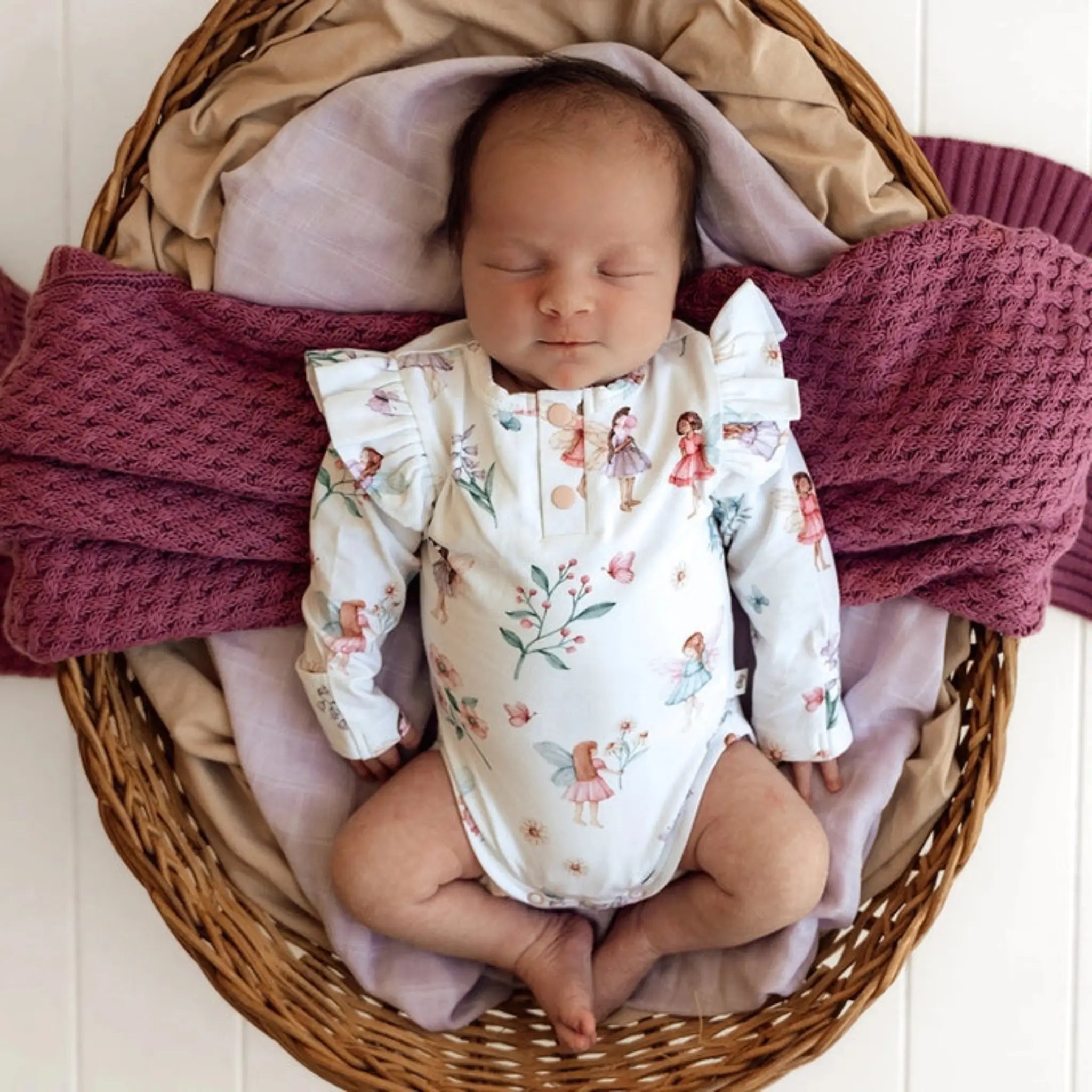 Fairy Garden Organic Baby Bodysuit | Snuggle Hunny