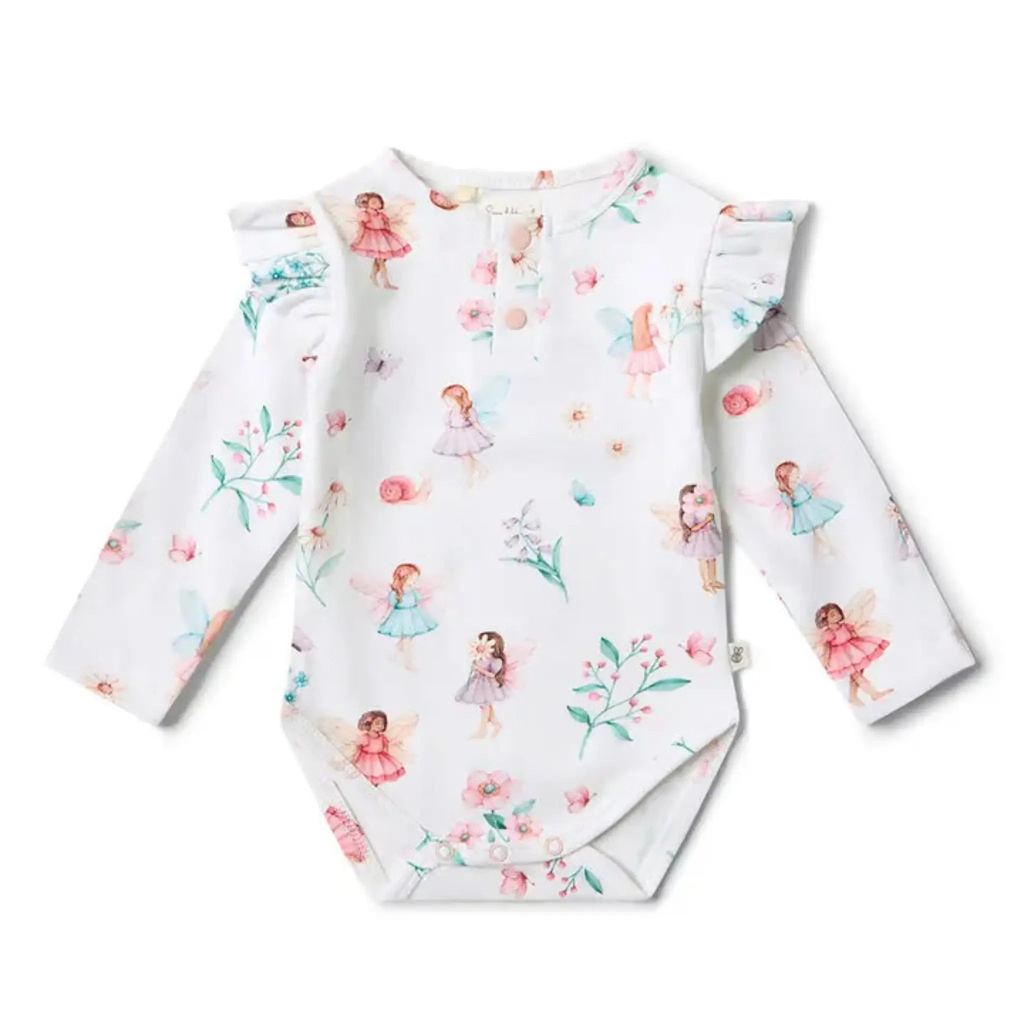 Fairy Garden Organic Baby Bodysuit | Snuggle Hunny