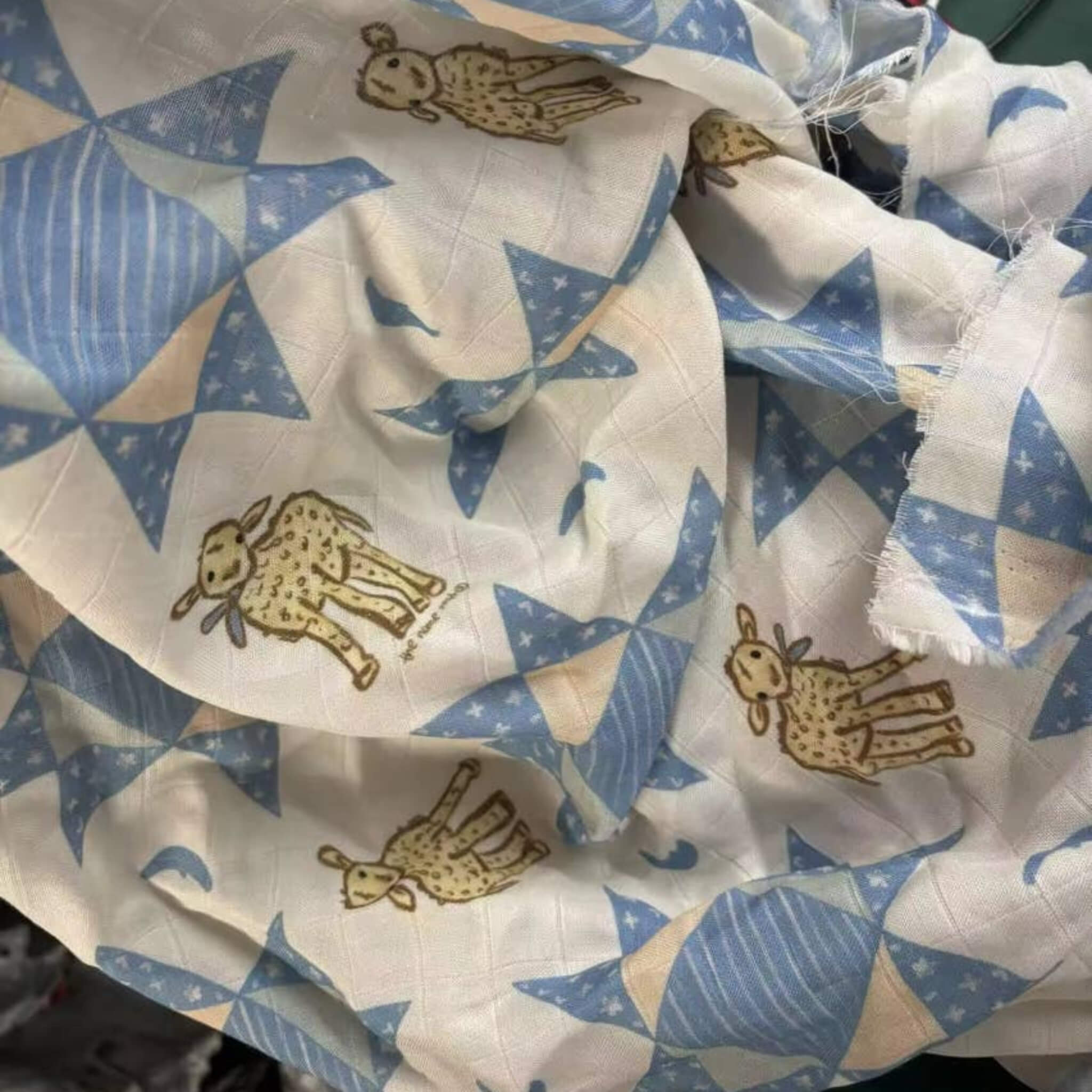 Farmhouse Baby Swaddle | Lamb Print Baby Wrap by The Name Nest