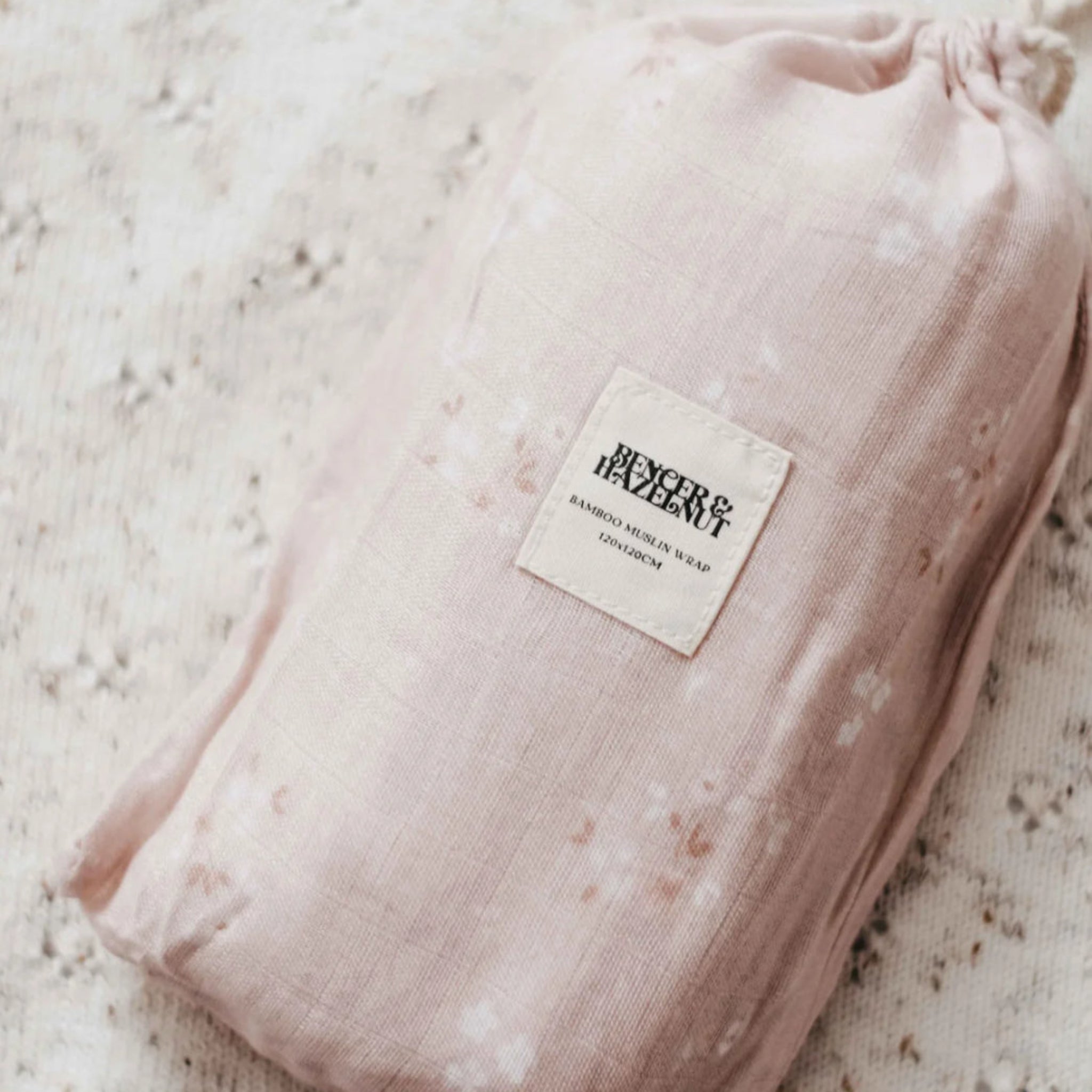Ada Peachy Pink Bamboo Muslin Swaddle-Bencer & Hazelnut