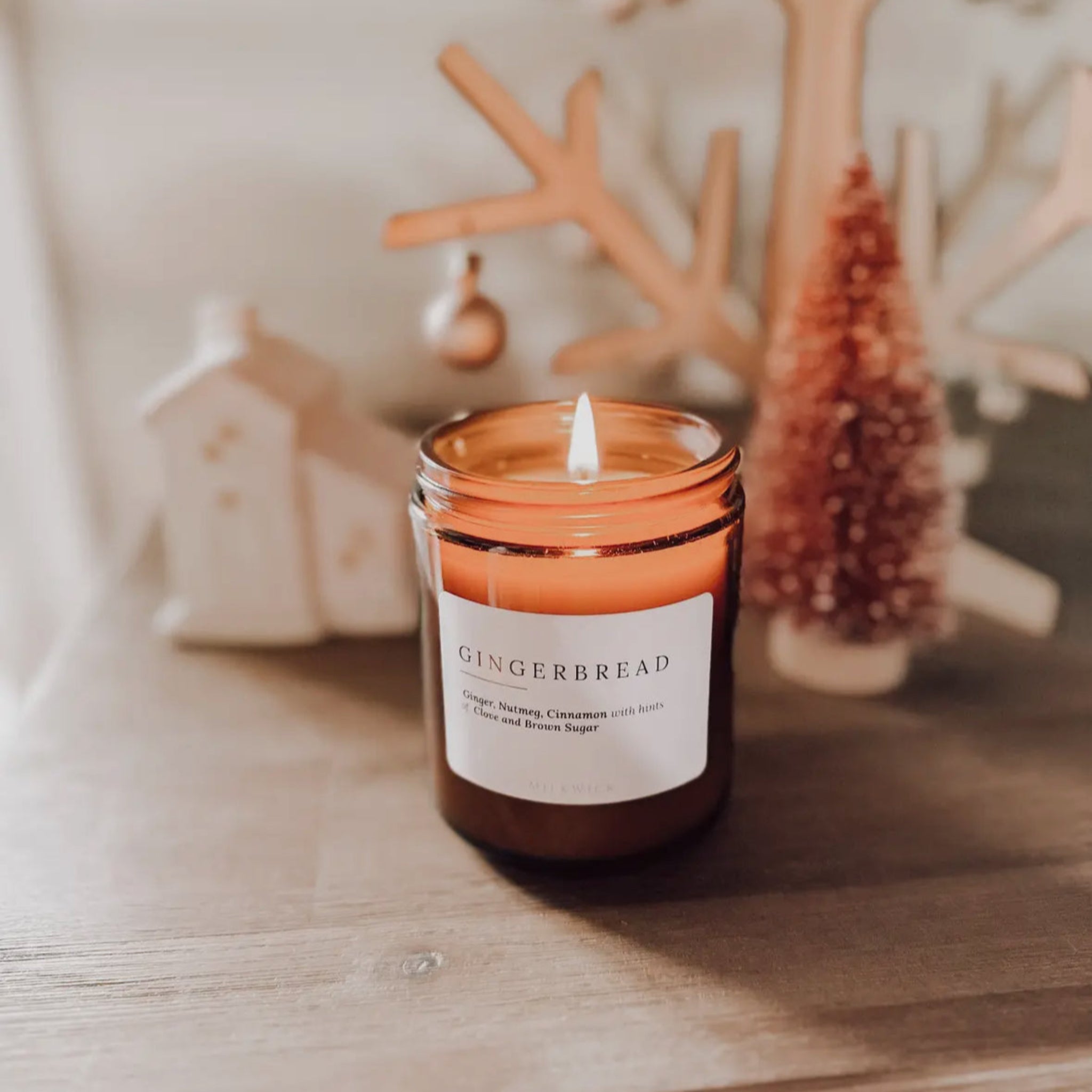 Gingerbread Scented Candle (Amber Jar) - MILKWICK