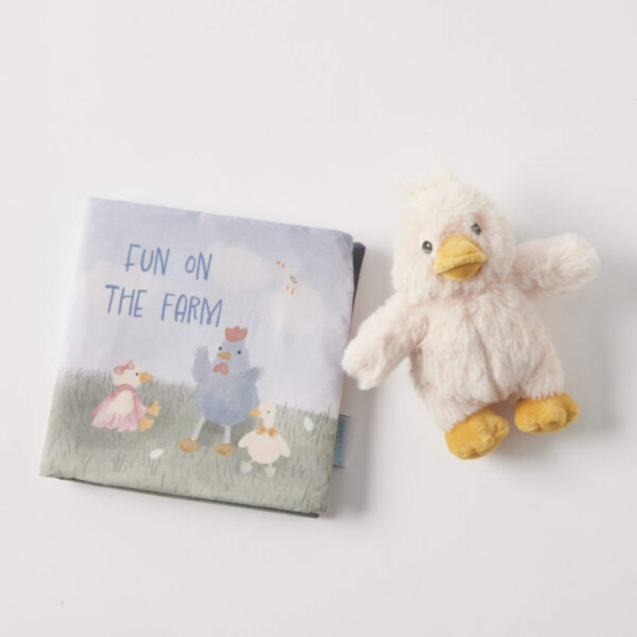 Fun on the Farm Activity Fabric Book & Duck Toy Set | Baby Sensory Toy