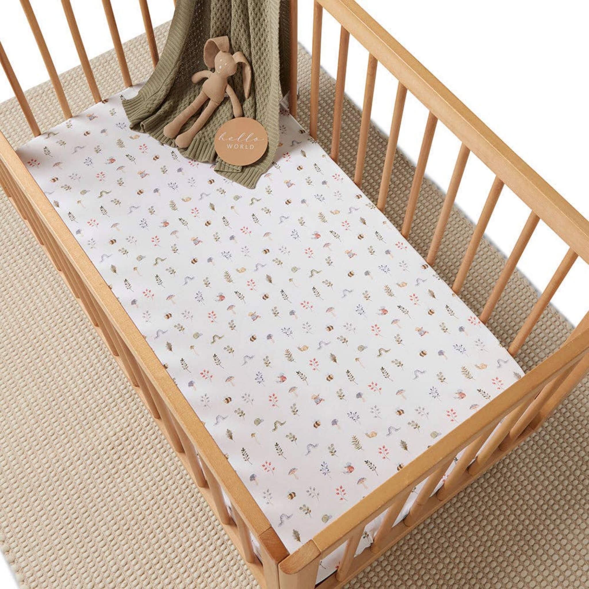 Garden Friends Fitted Cot Sheet | Organic Cotton Cot Sheet