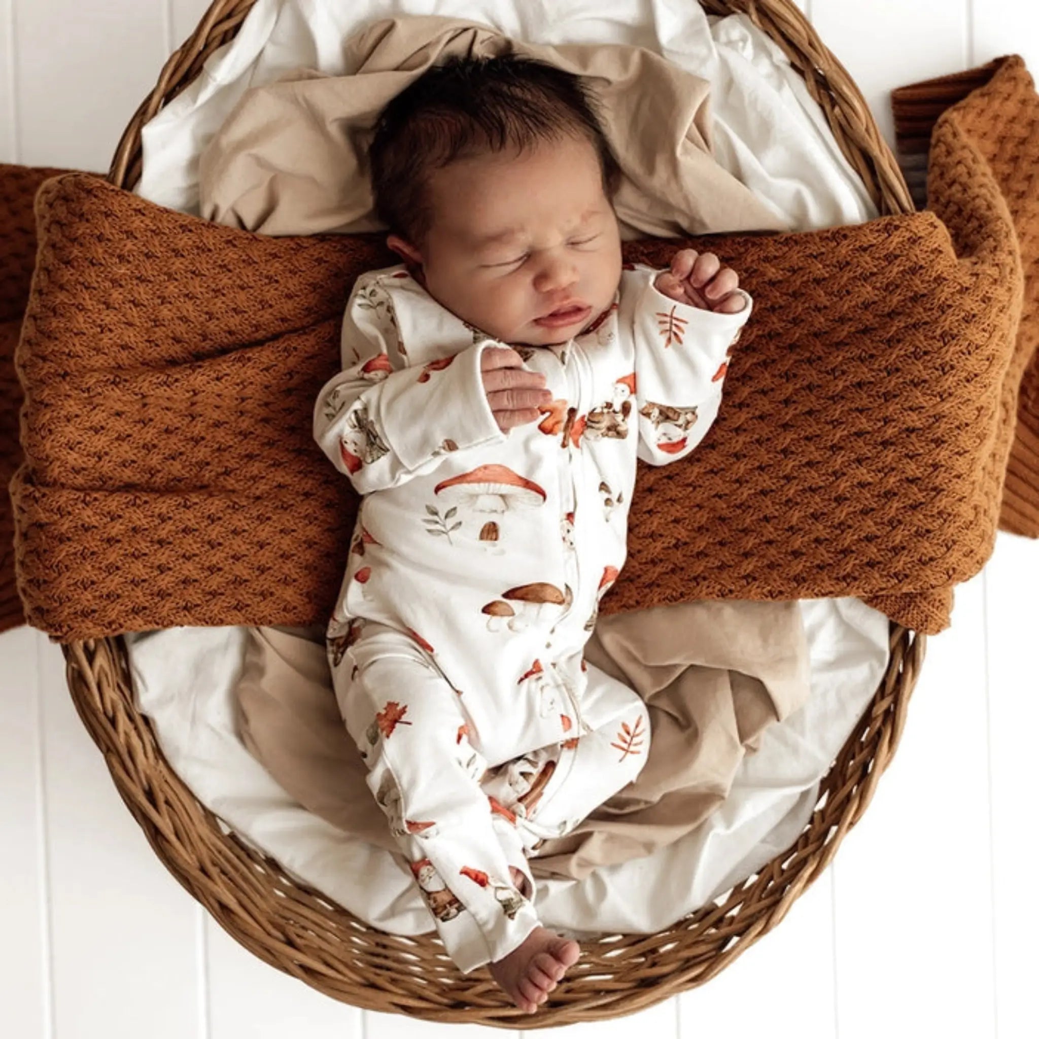 Gnomes Organic Snugglesuit | Snuggle Hunny Convertible Baby Romper