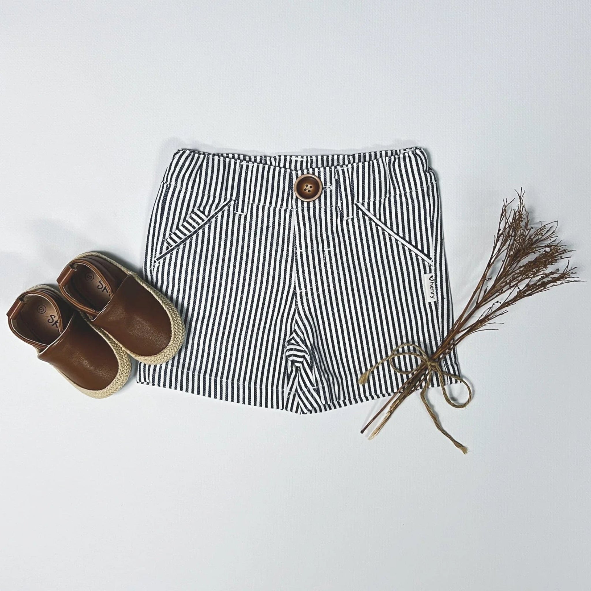 Navy Pinstripe Dress Shorts
