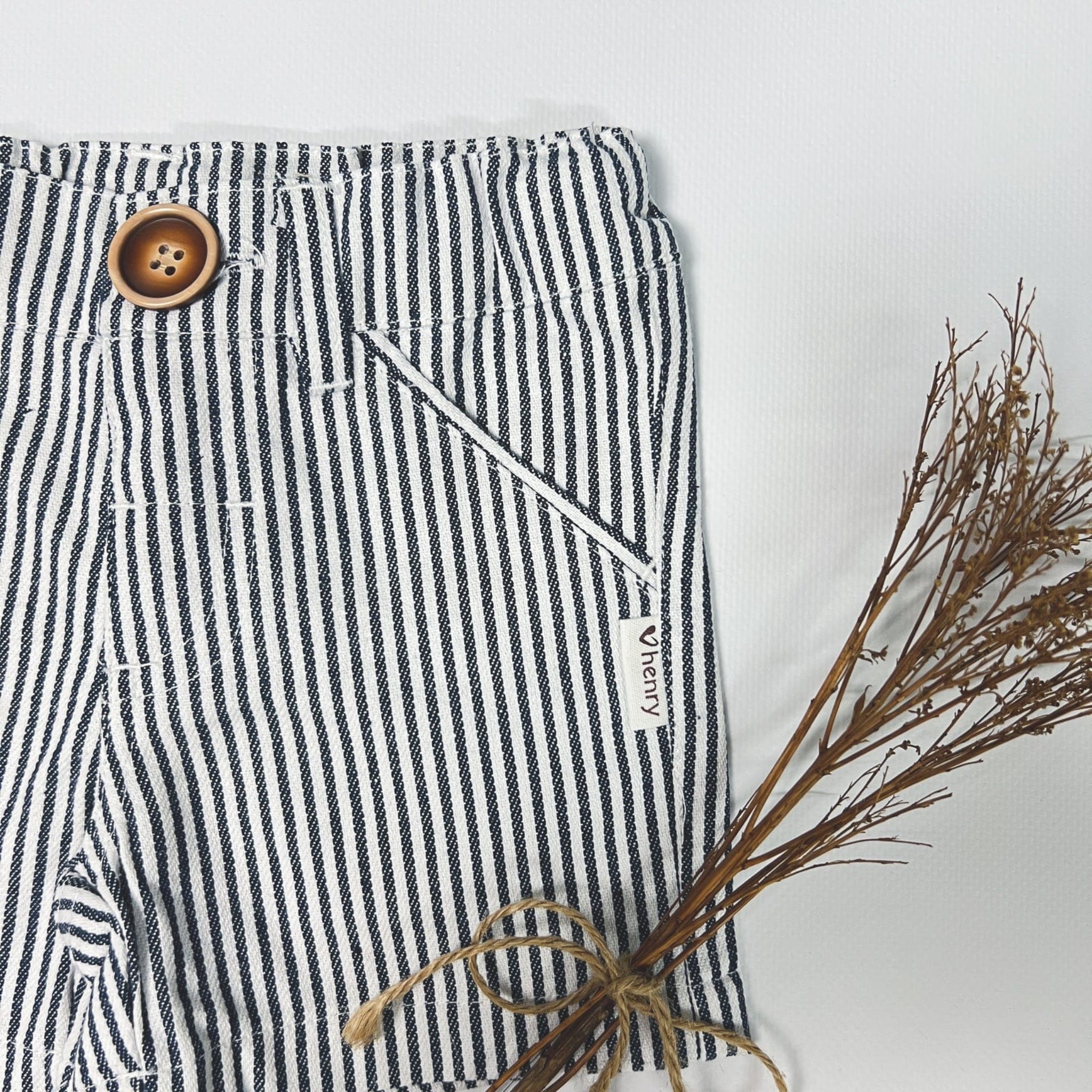 Navy Pinstripe Dress Shorts