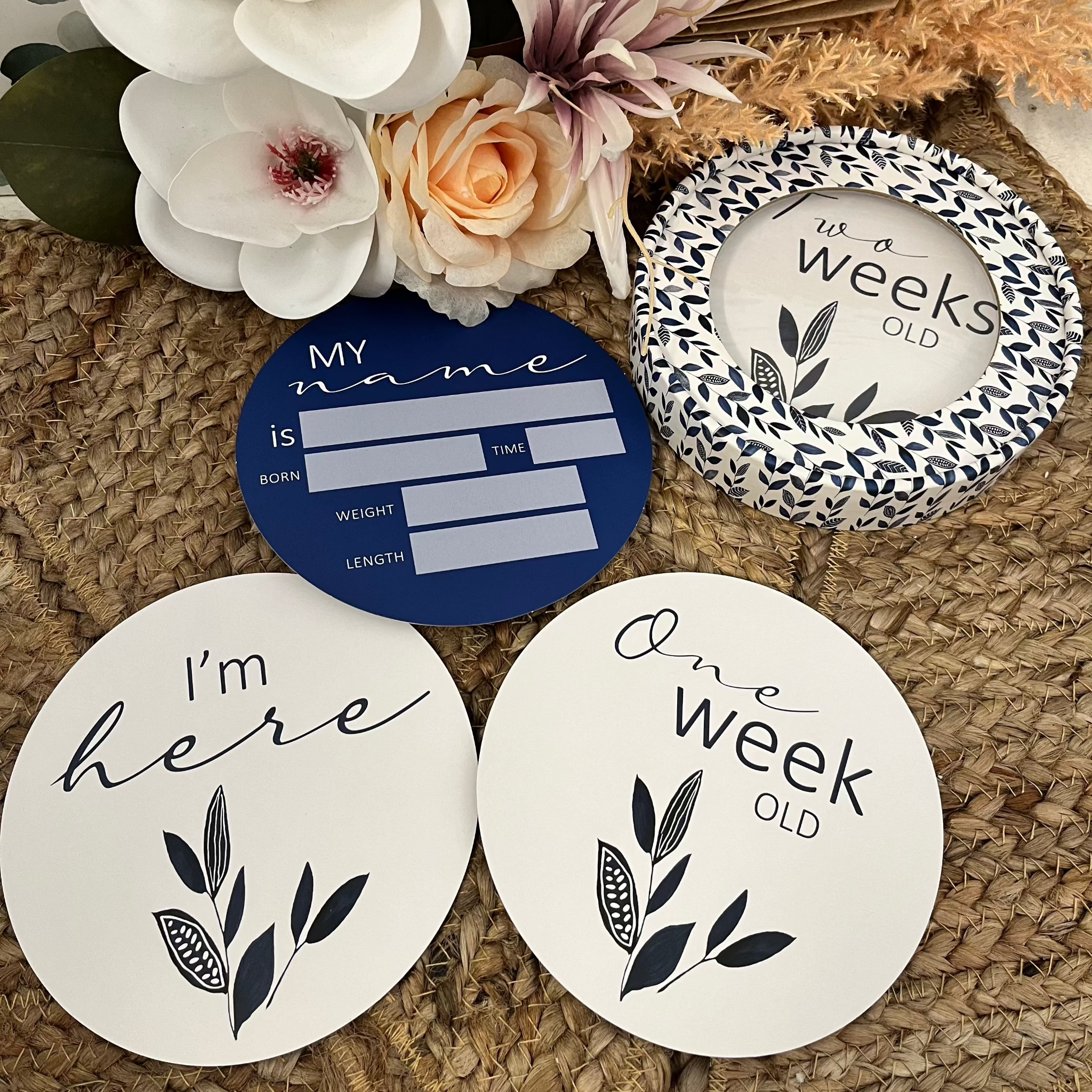 Reversible Milestone Cards | Royal Blue | Snuggle Hunny