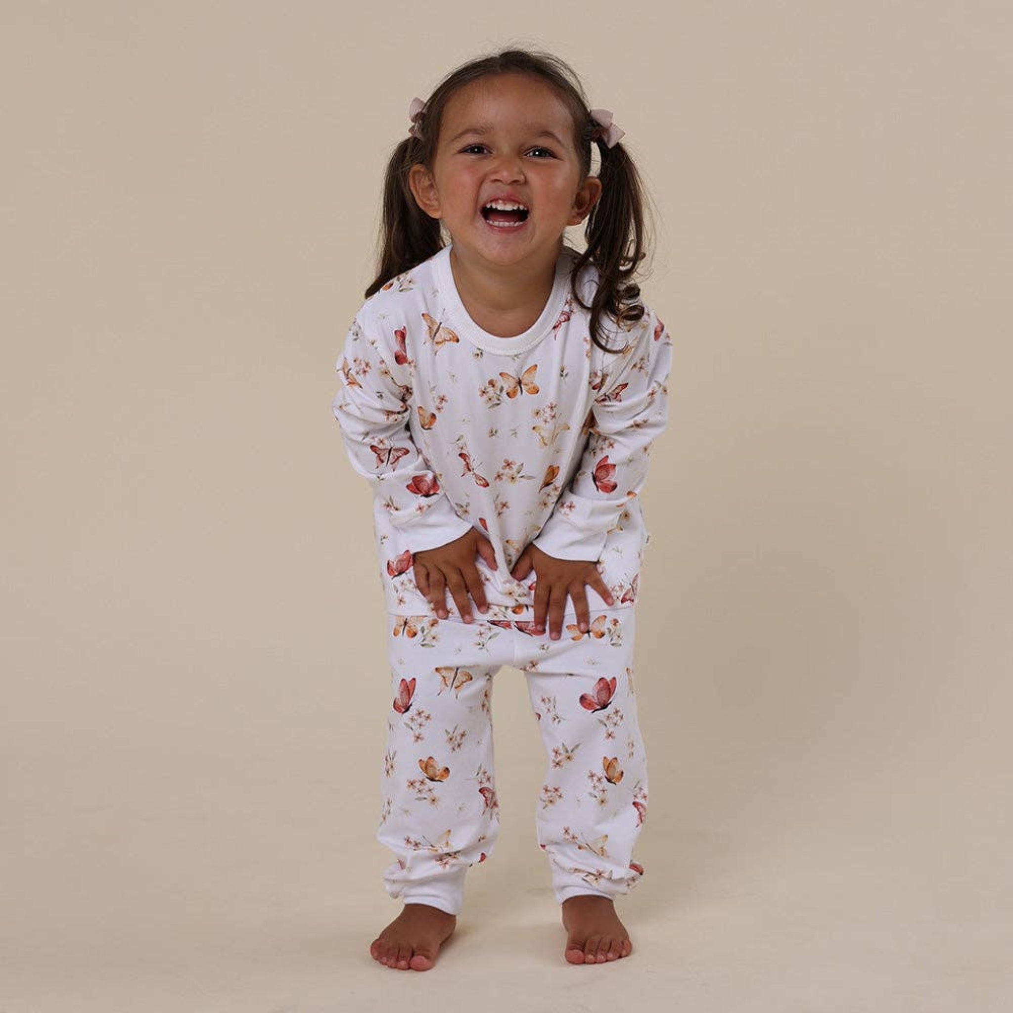 Kids Long Sleeve PJ Set Butterfly
