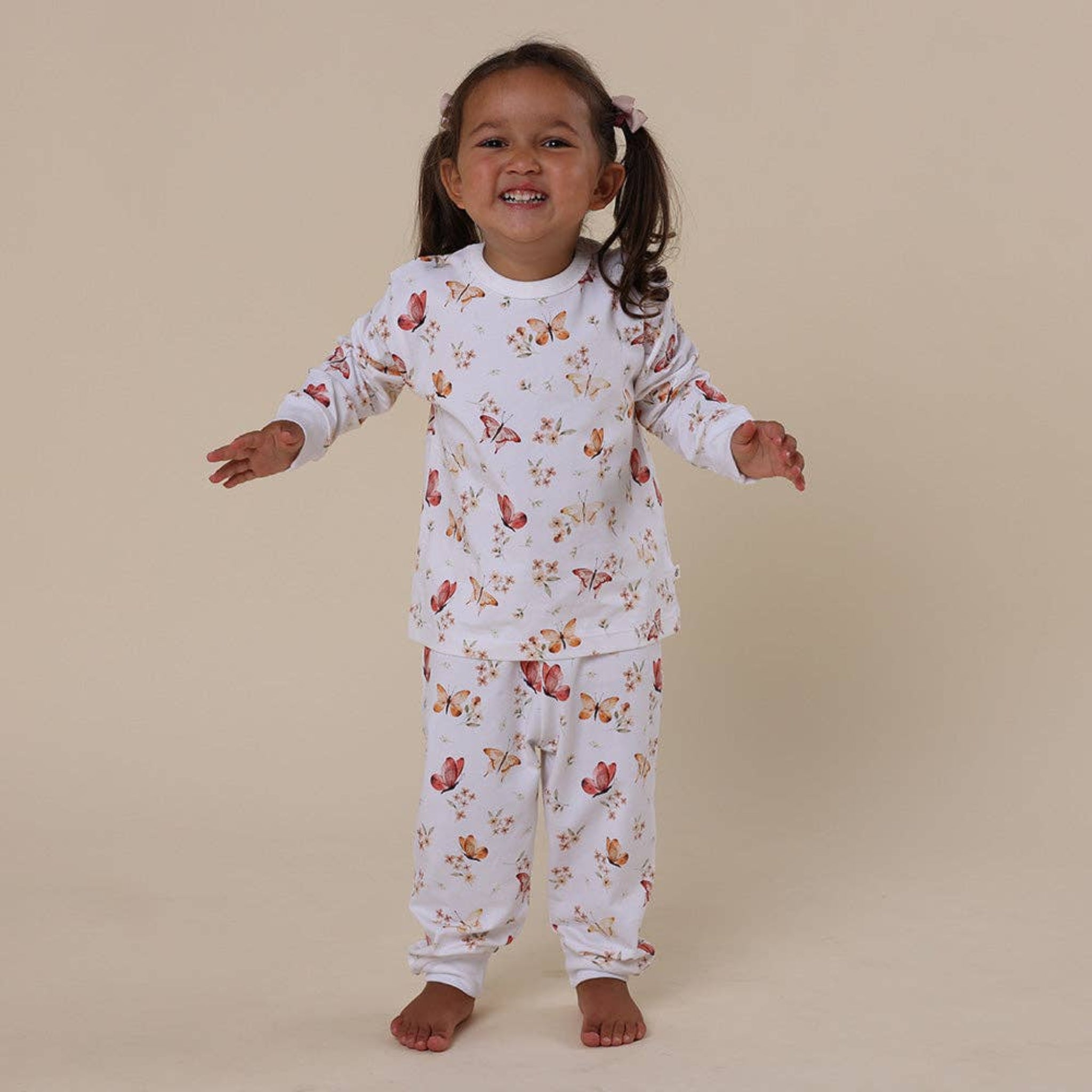 Kids Long Sleeve PJ Set Butterfly