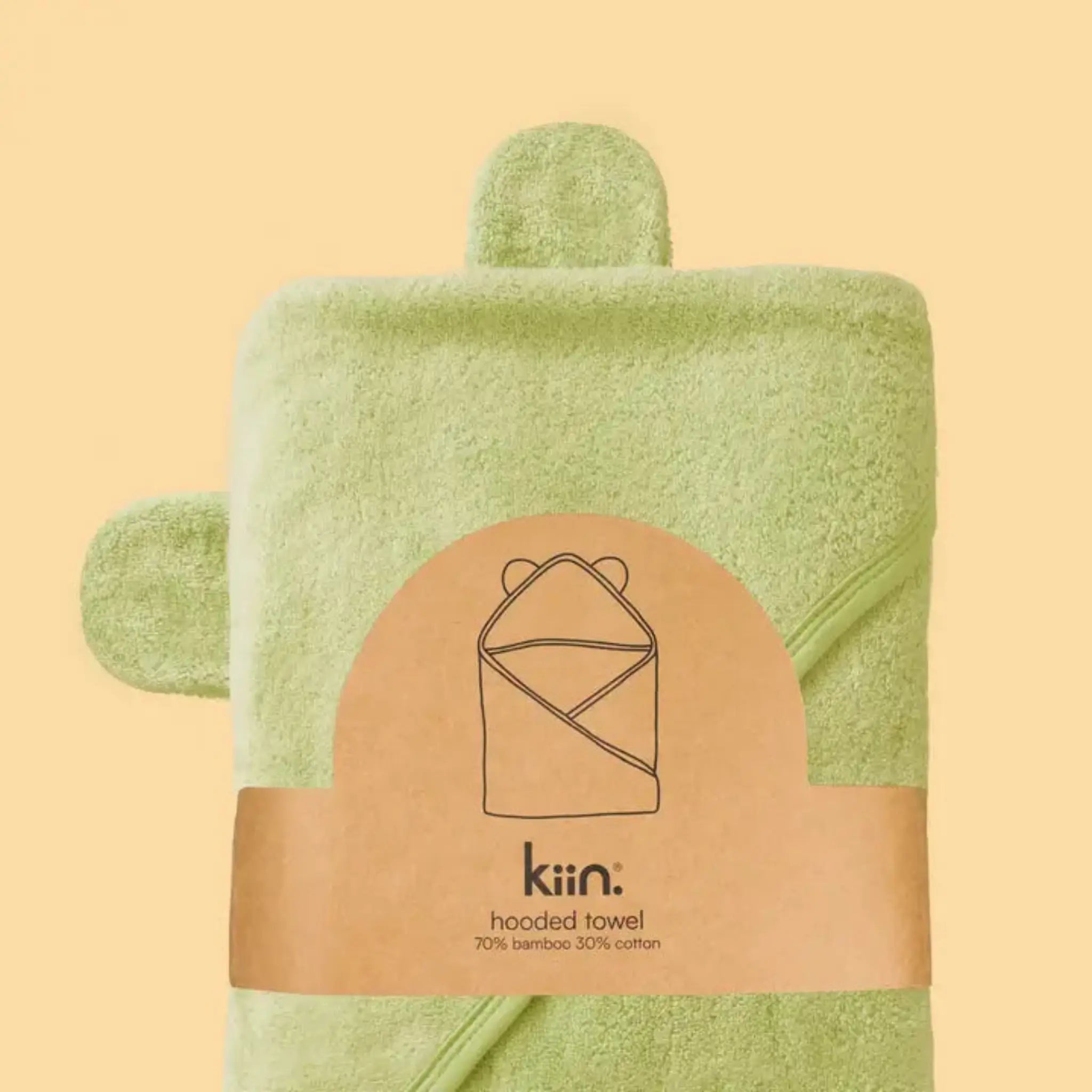 Kiin Baby Hooded Towel | Soft Cotton & Bamboo Blend, Large & Absorbent