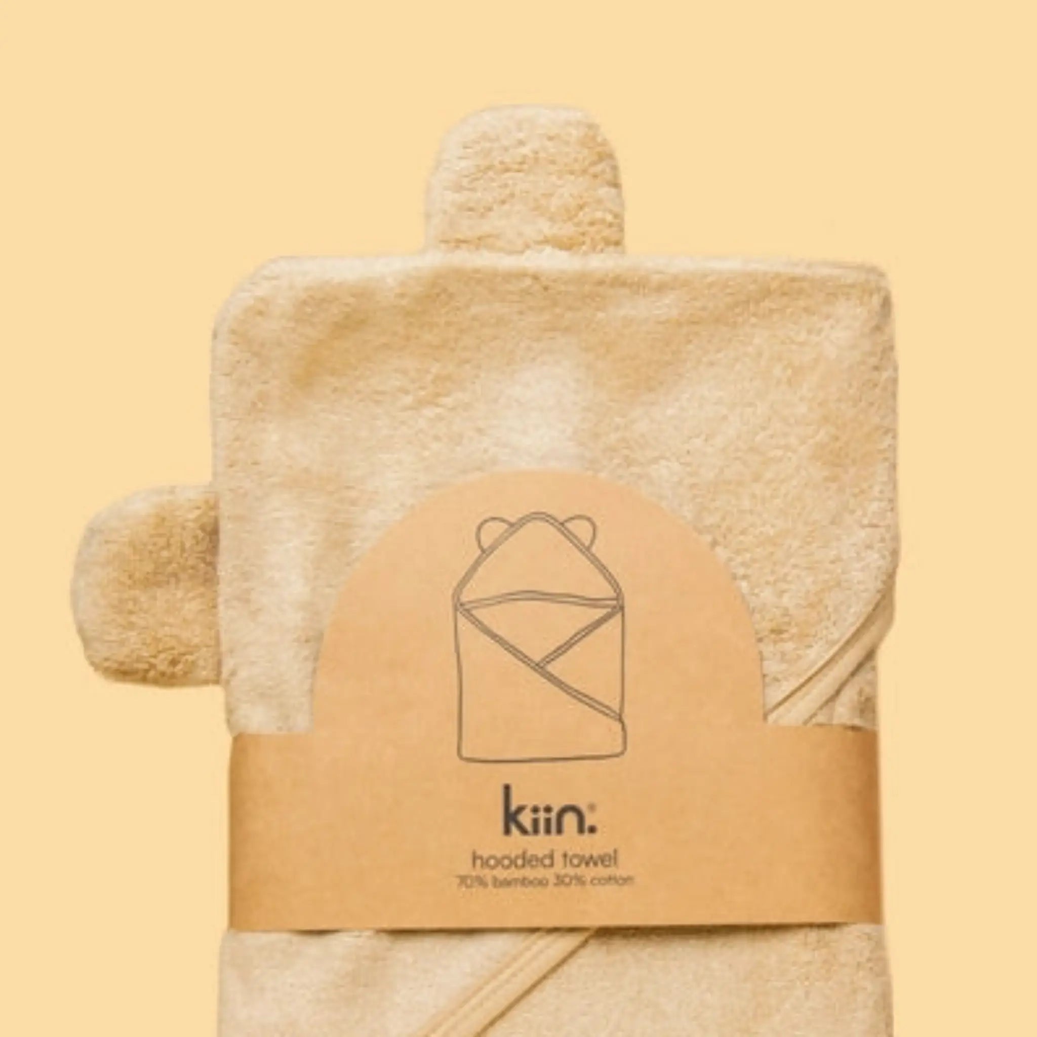 Kiin Baby Hooded Towel | Soft Cotton & Bamboo Blend, Large & Absorbent