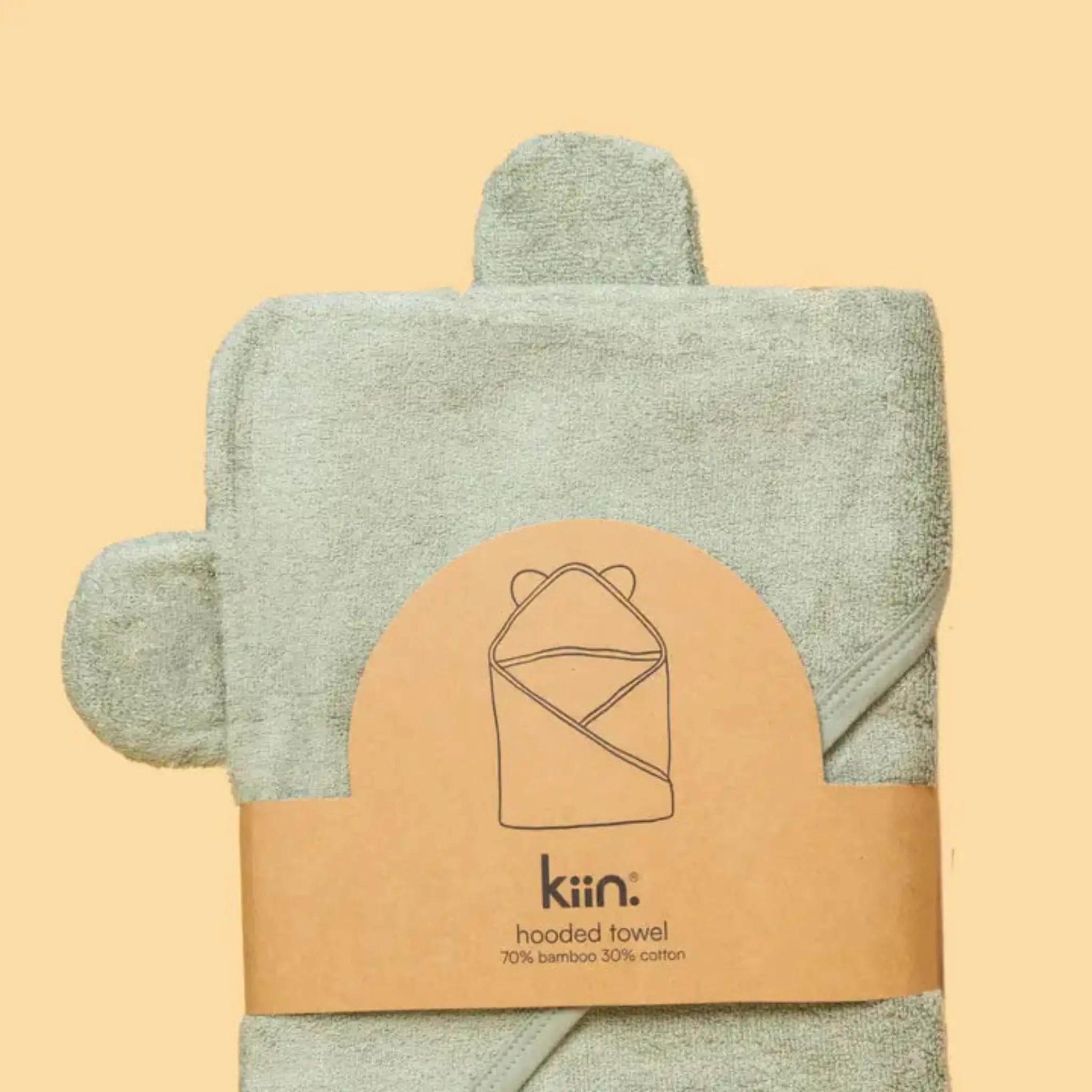 Kiin Baby Hooded Towel | Soft Cotton & Bamboo Blend, Large & Absorbent