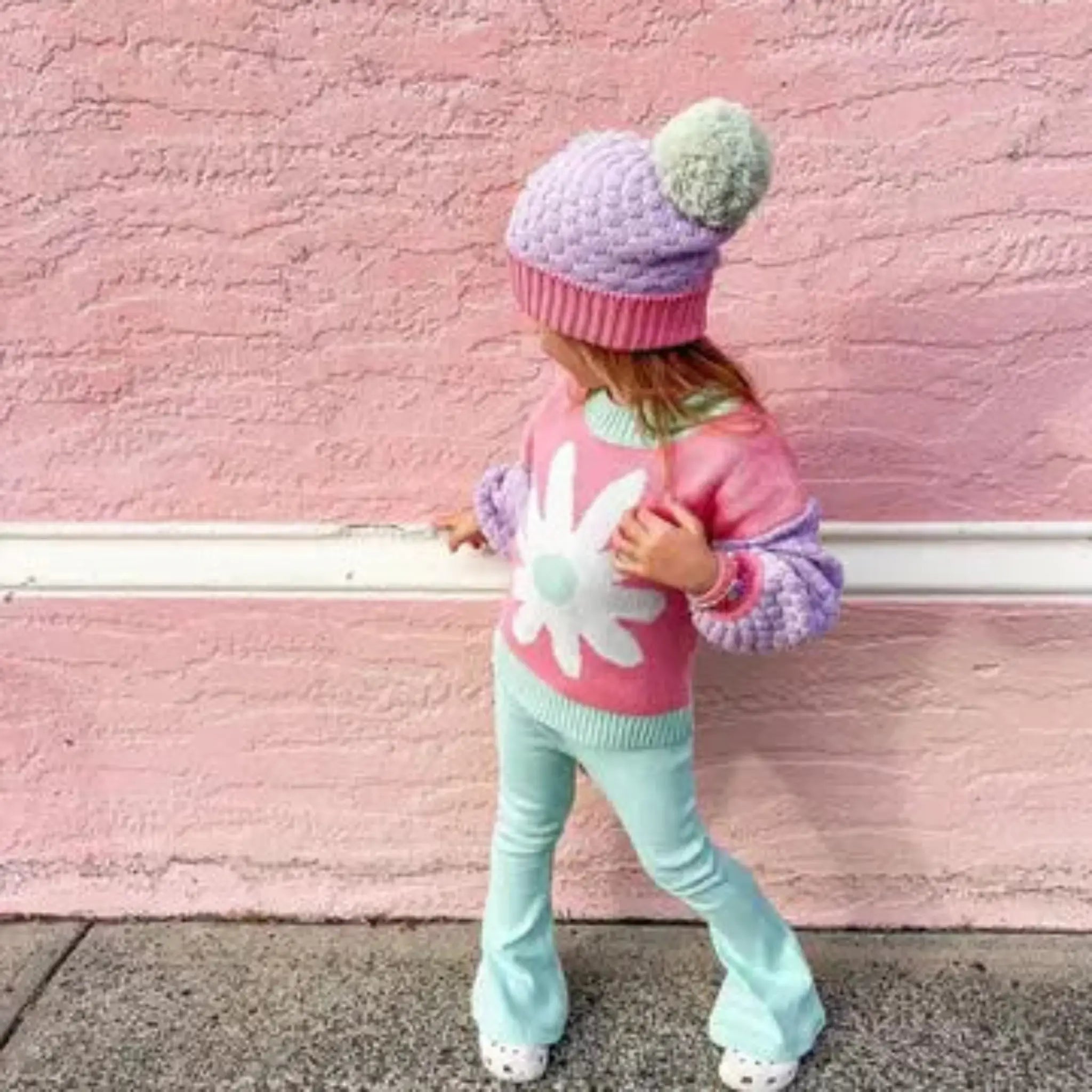 Knitted Baby Jumper with Floral Embroidery