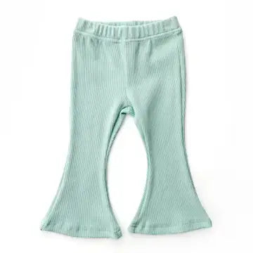 Minty Cotton Ribbed Baby Bell Bottom