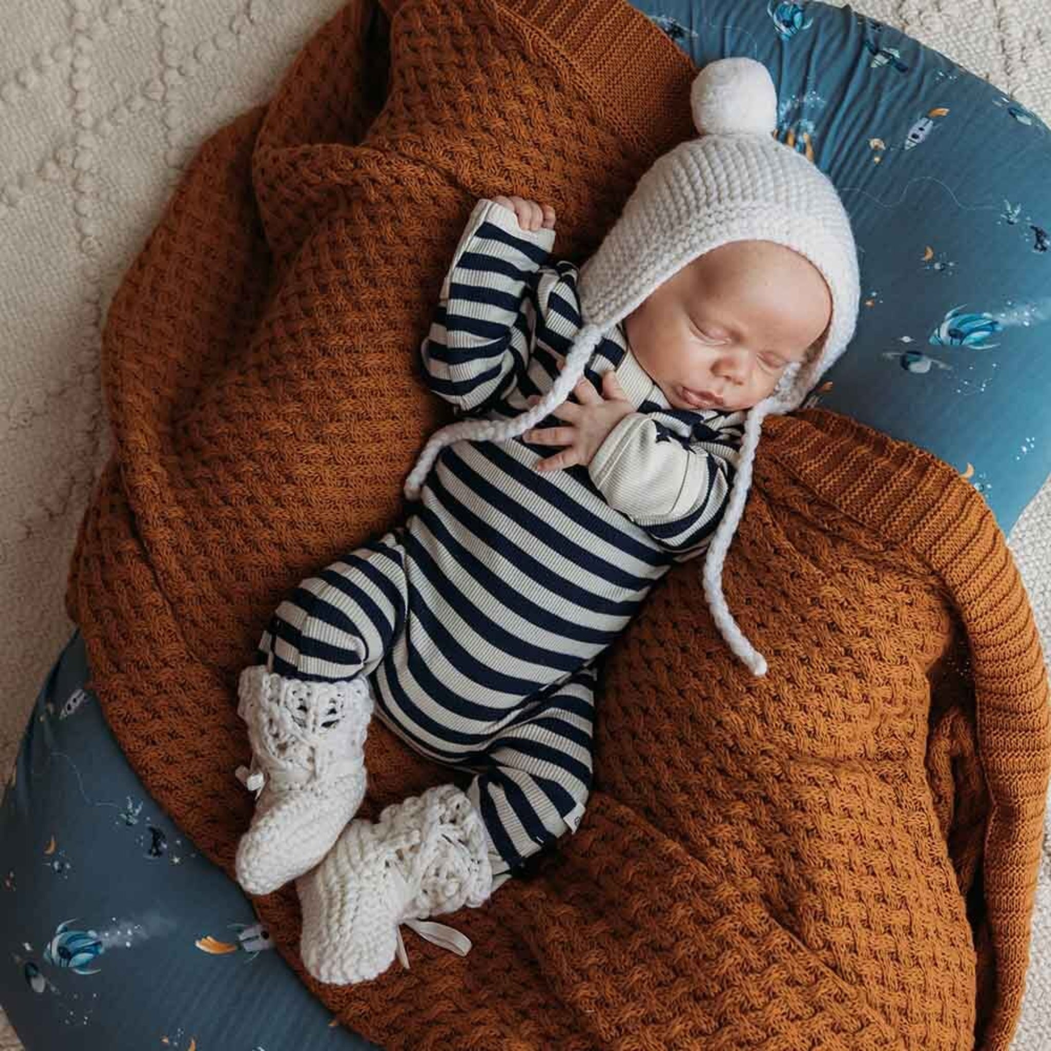 Moonlight Stripe Organic Growsuit- Snuggly Hunny