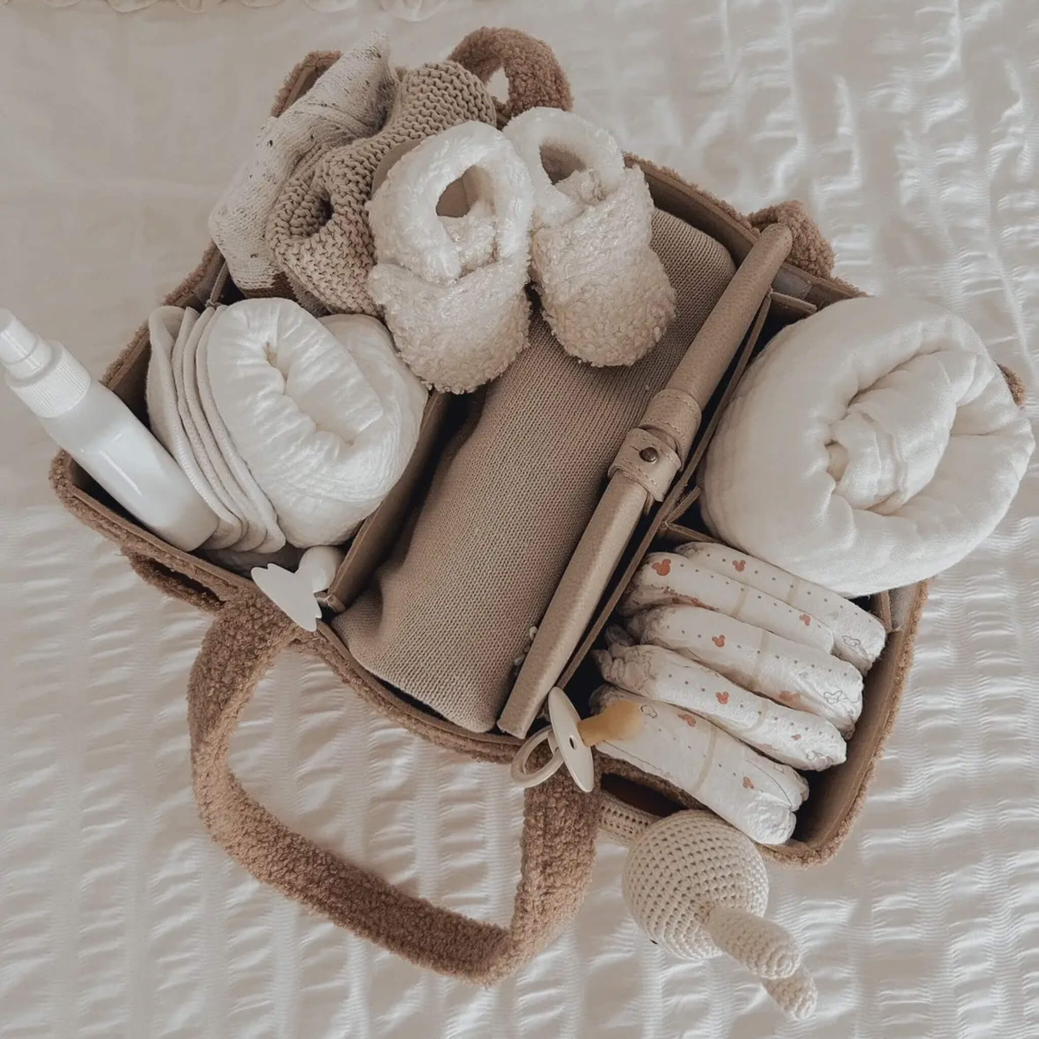 Nappy Caddy Brown Organiser All Teddy