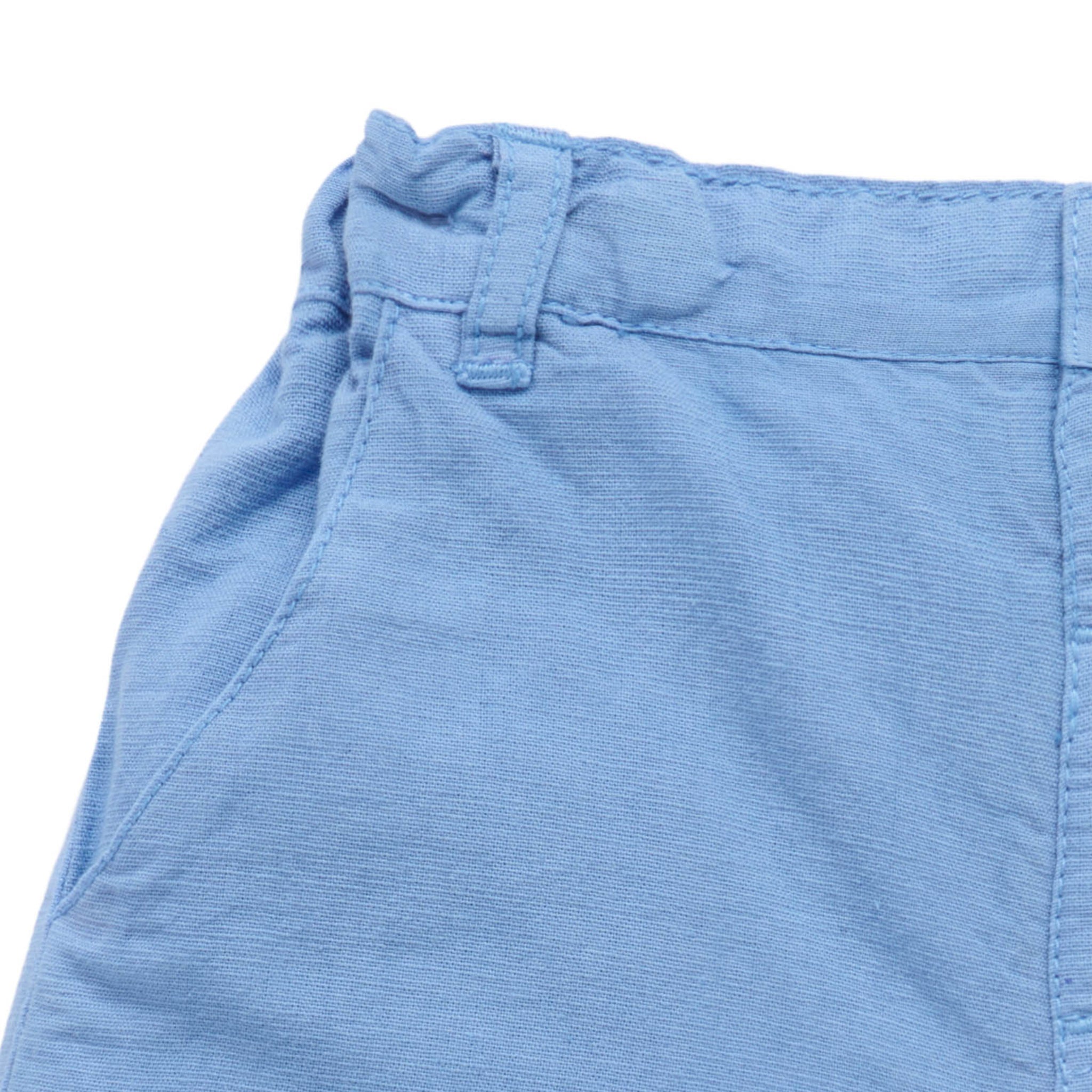 Linen Blend Shorts Ocean- Purebaby