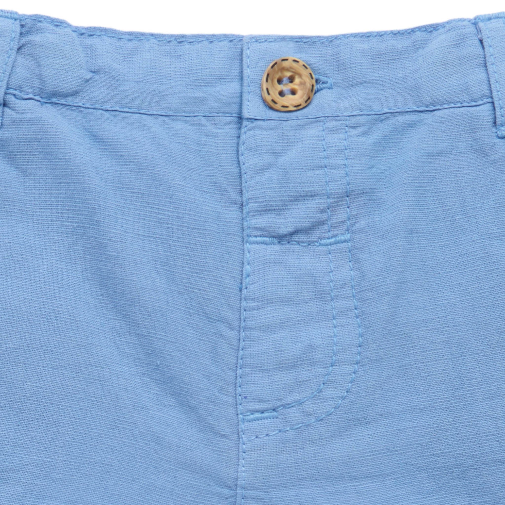 Linen Blend Shorts Ocean- Purebaby