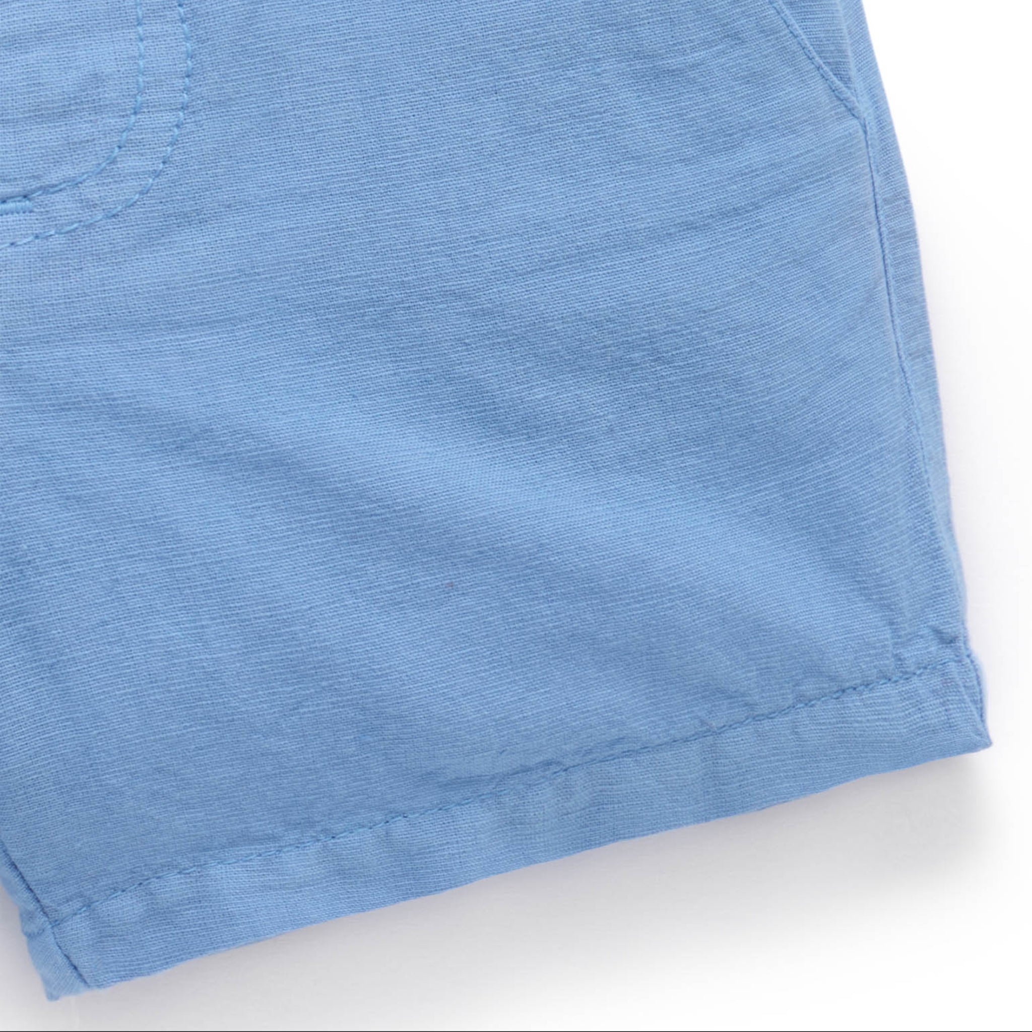 Linen Blend Shorts Ocean- Purebaby
