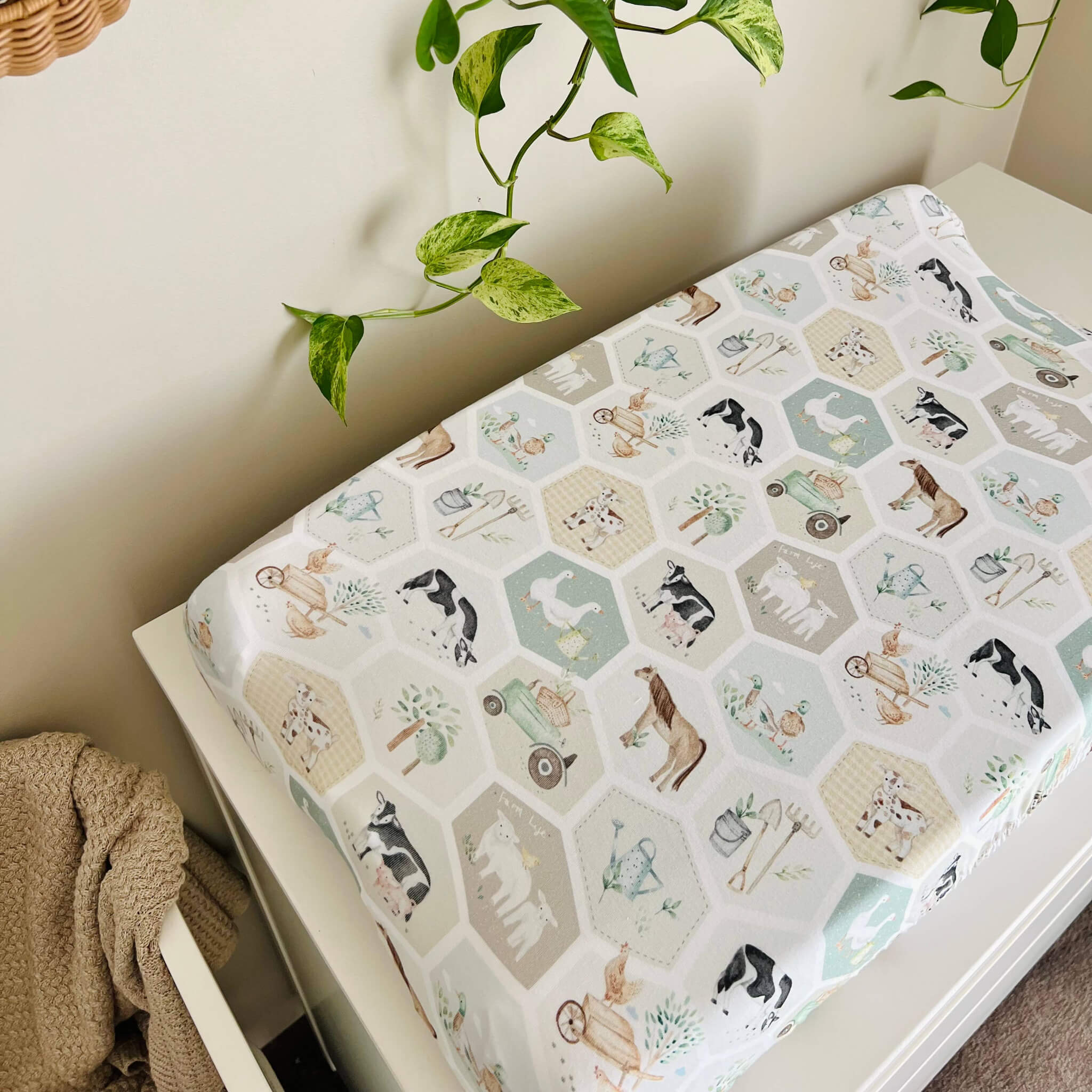 Patchwork Farm Co-Sleeper & Bassinet Sheet Organic Cotton Fitted Sheet
