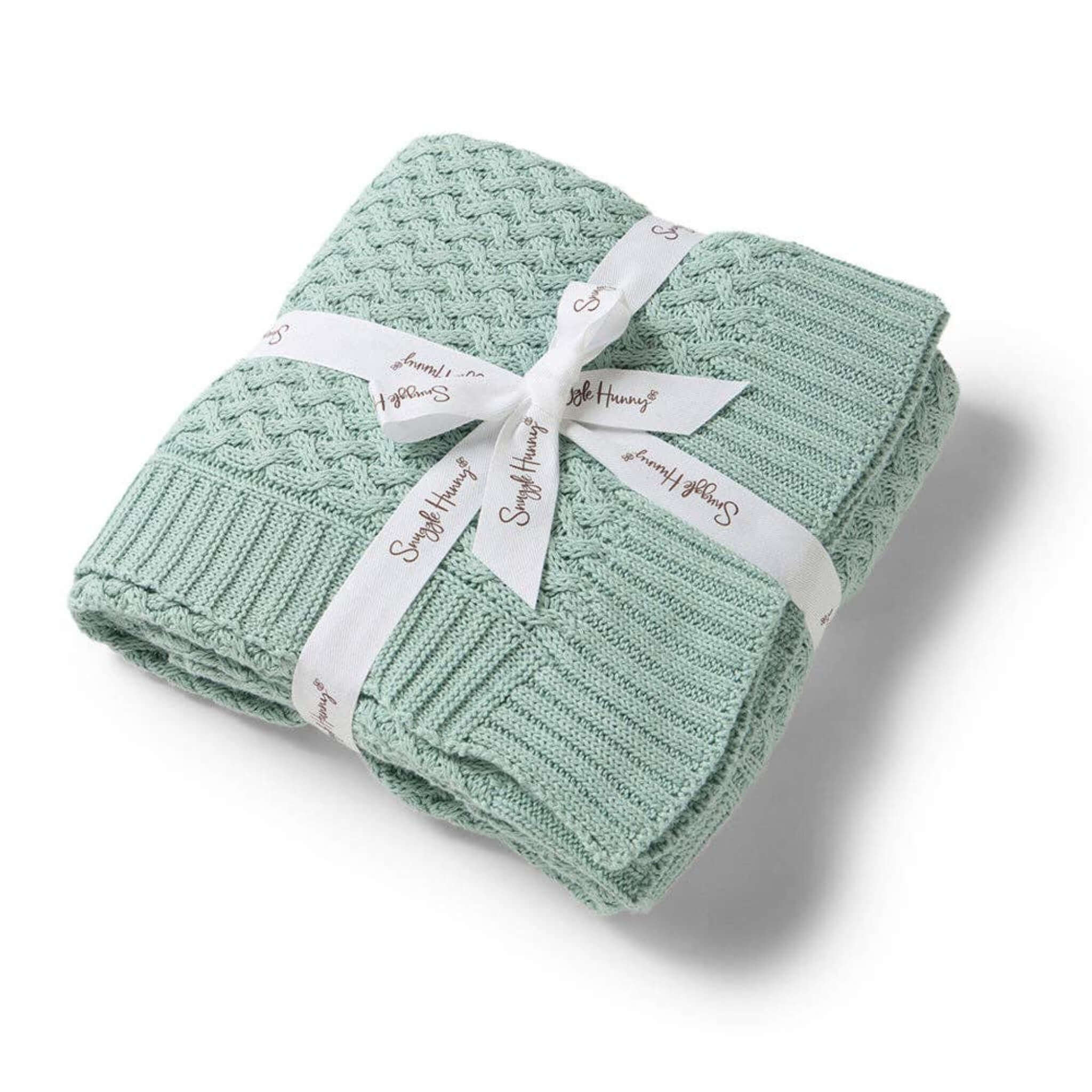 Personalised Snuggle Hunny Knit Blanket | Organic Cotton Baby Blanket