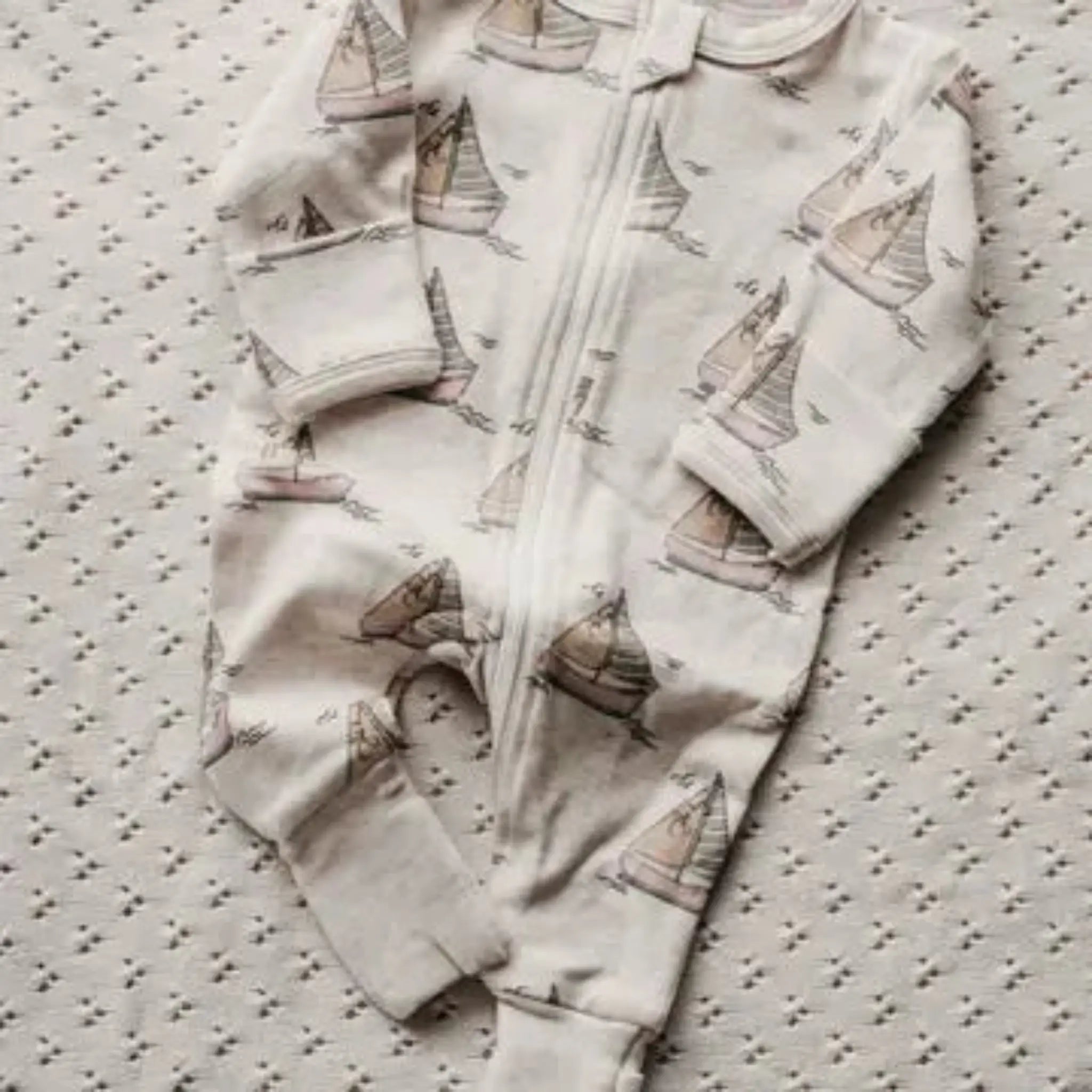 Sail Away Sailboat Zip Suit | Soft Cotton Baby Sleepsuit