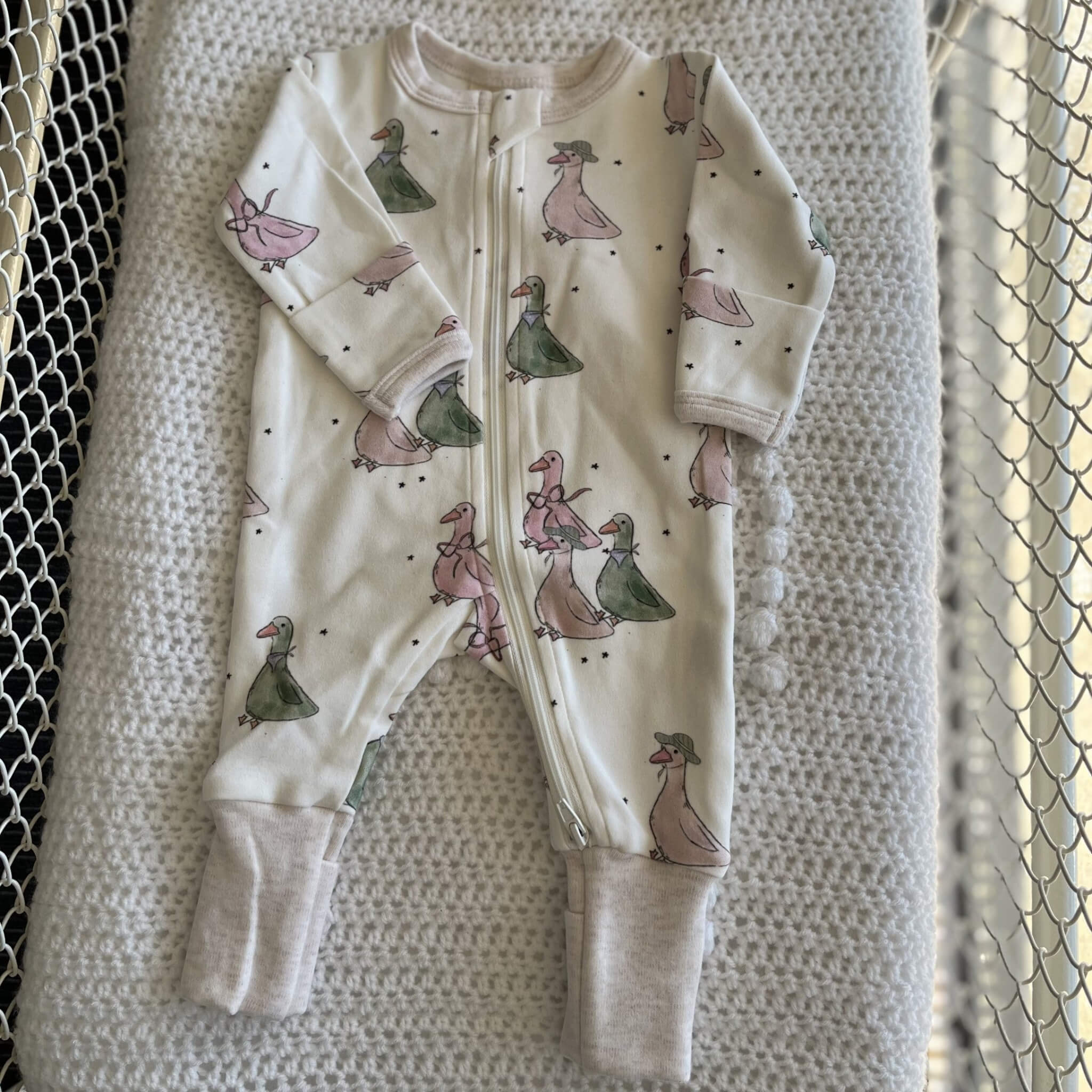 Silly Goose Zip Romper | Soft Jersey Cotton Baby Zip Suit