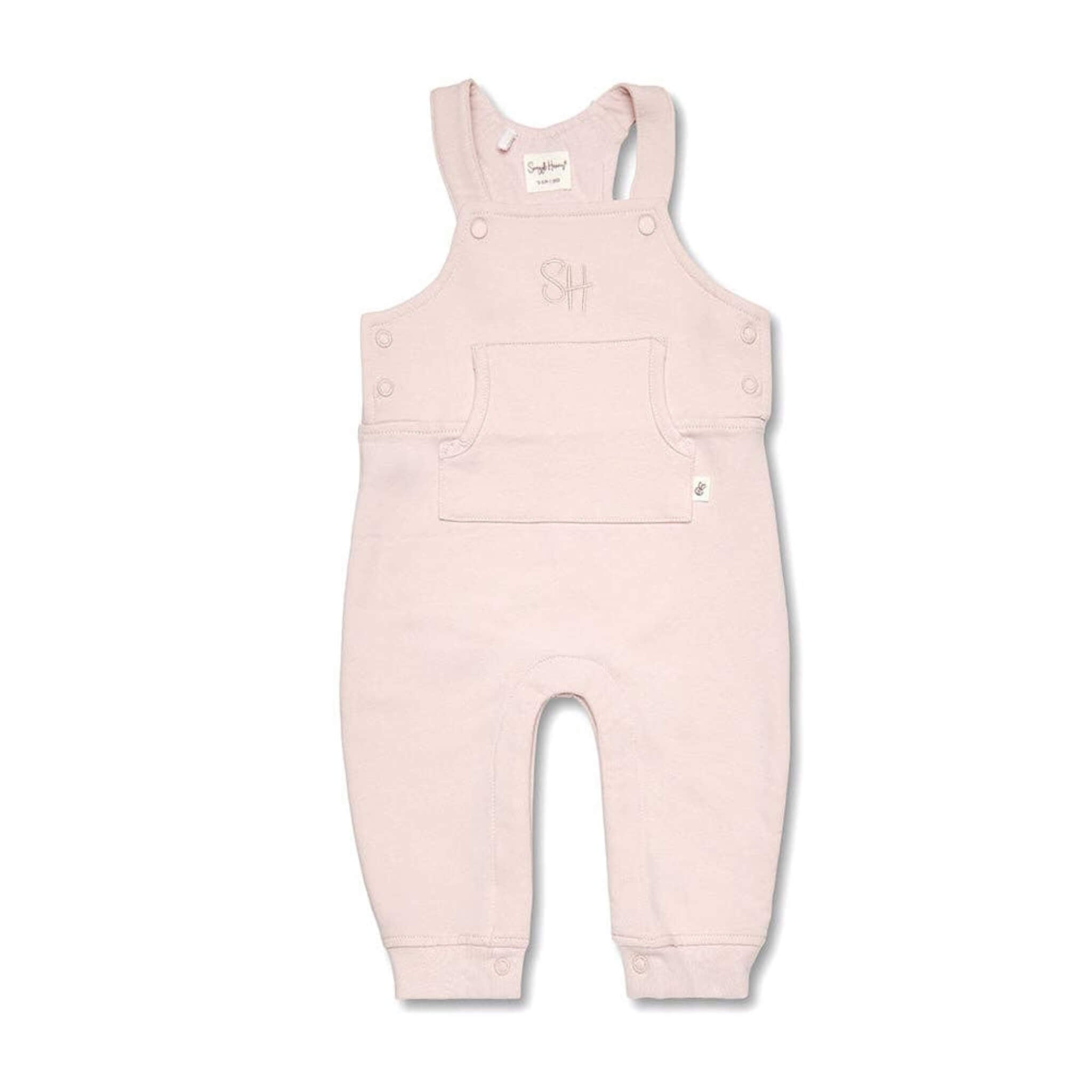 Snuggle Hunny Baby Pink Joey Overalls | Organic Cotton Babywear