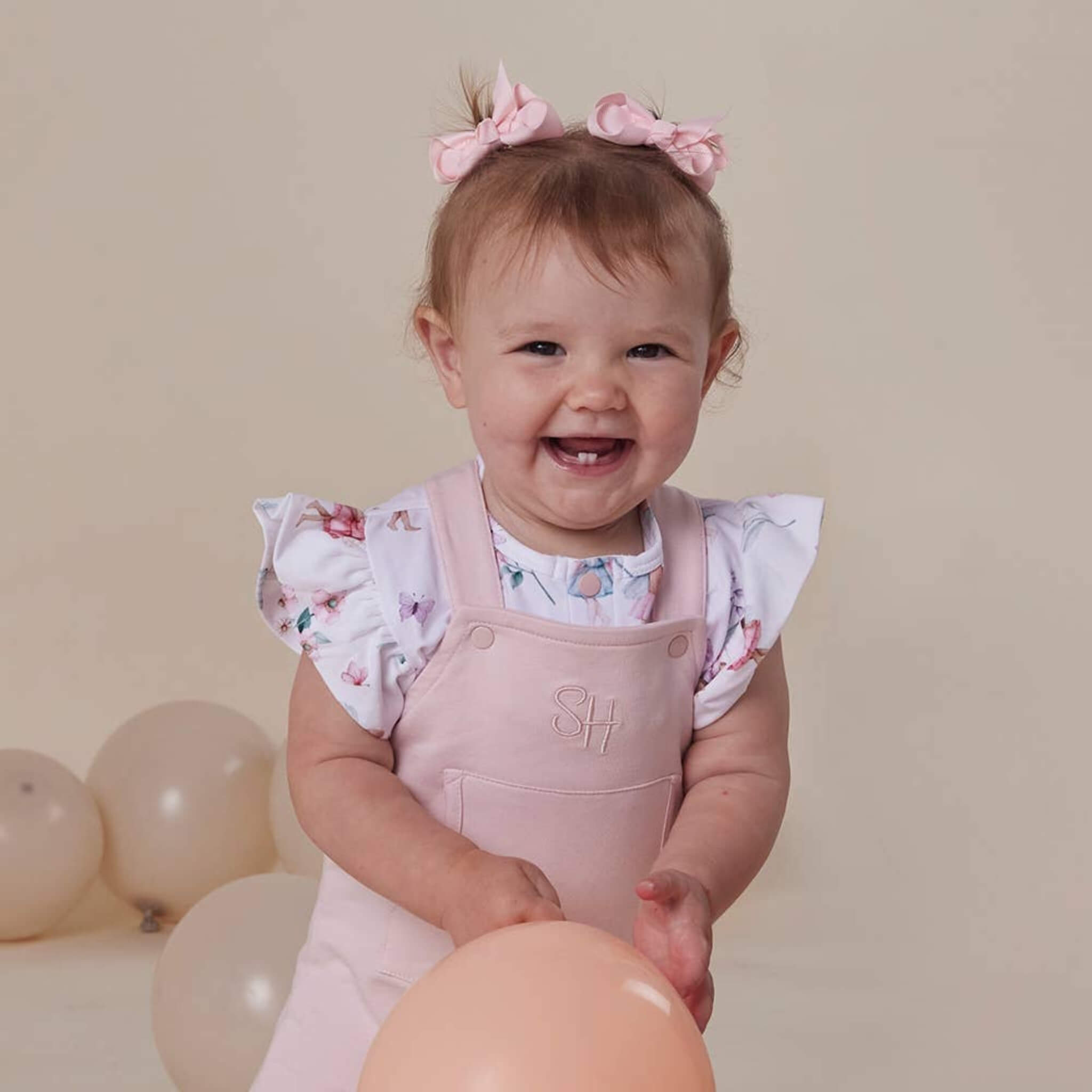 Snuggle Hunny Baby Pink Joey Overalls | Organic Cotton Babywear